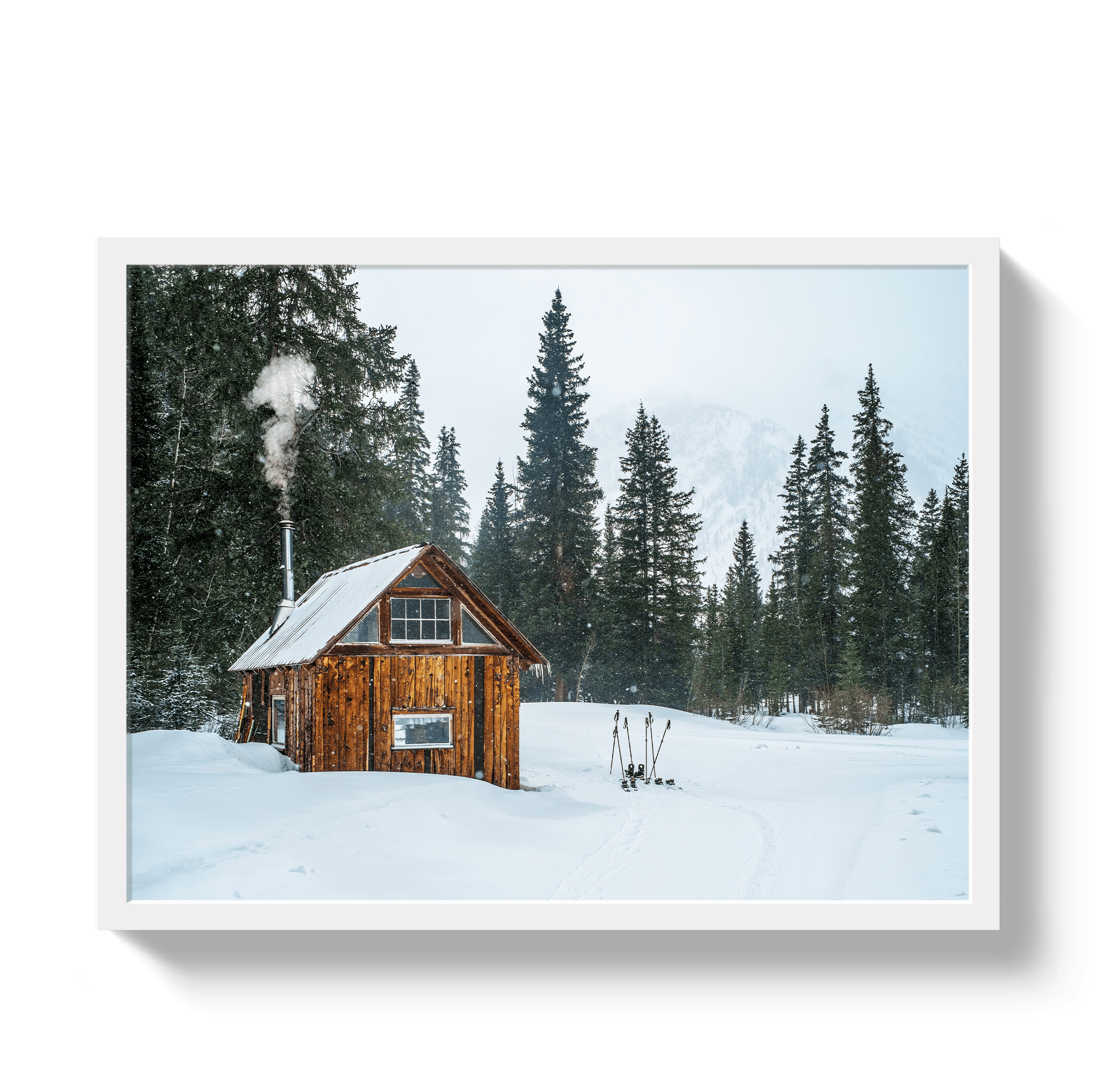 Johnny Vacay White / 11x14 / Full Bleed Warming Hut