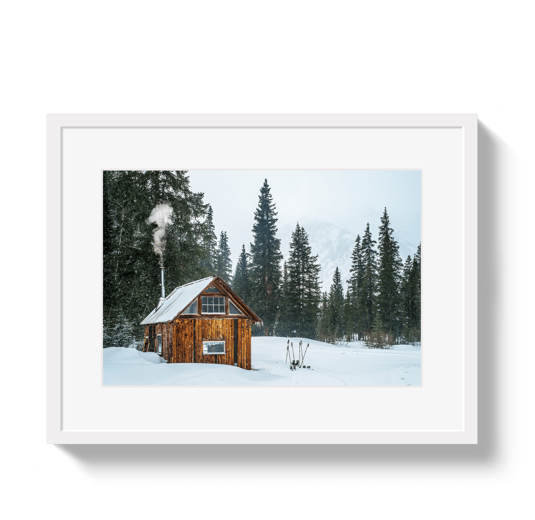 Johnny Vacay White / 11x14 / Matte Warming Hut