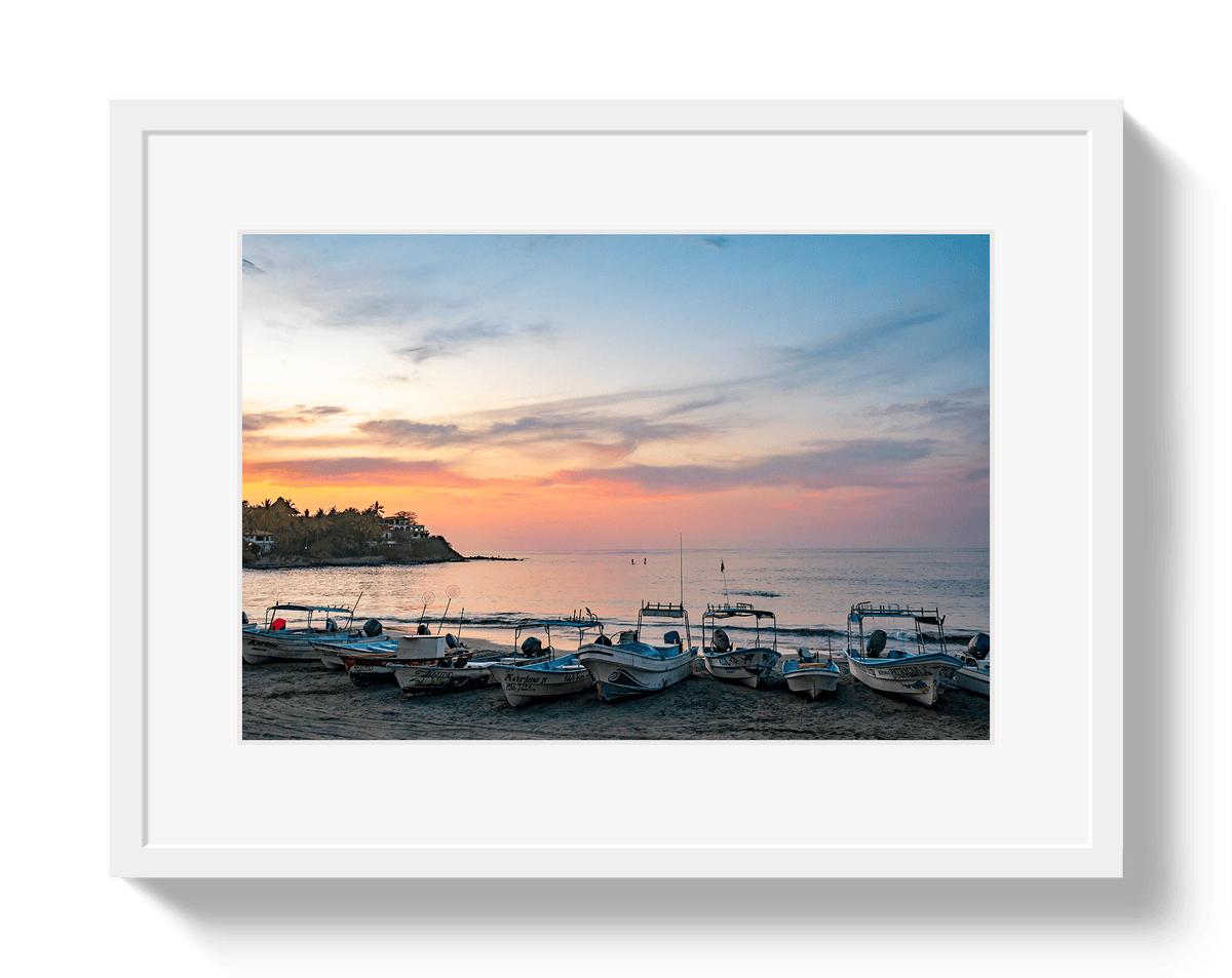 Johnny Vacay White / 11x14 / Border Fishing Village