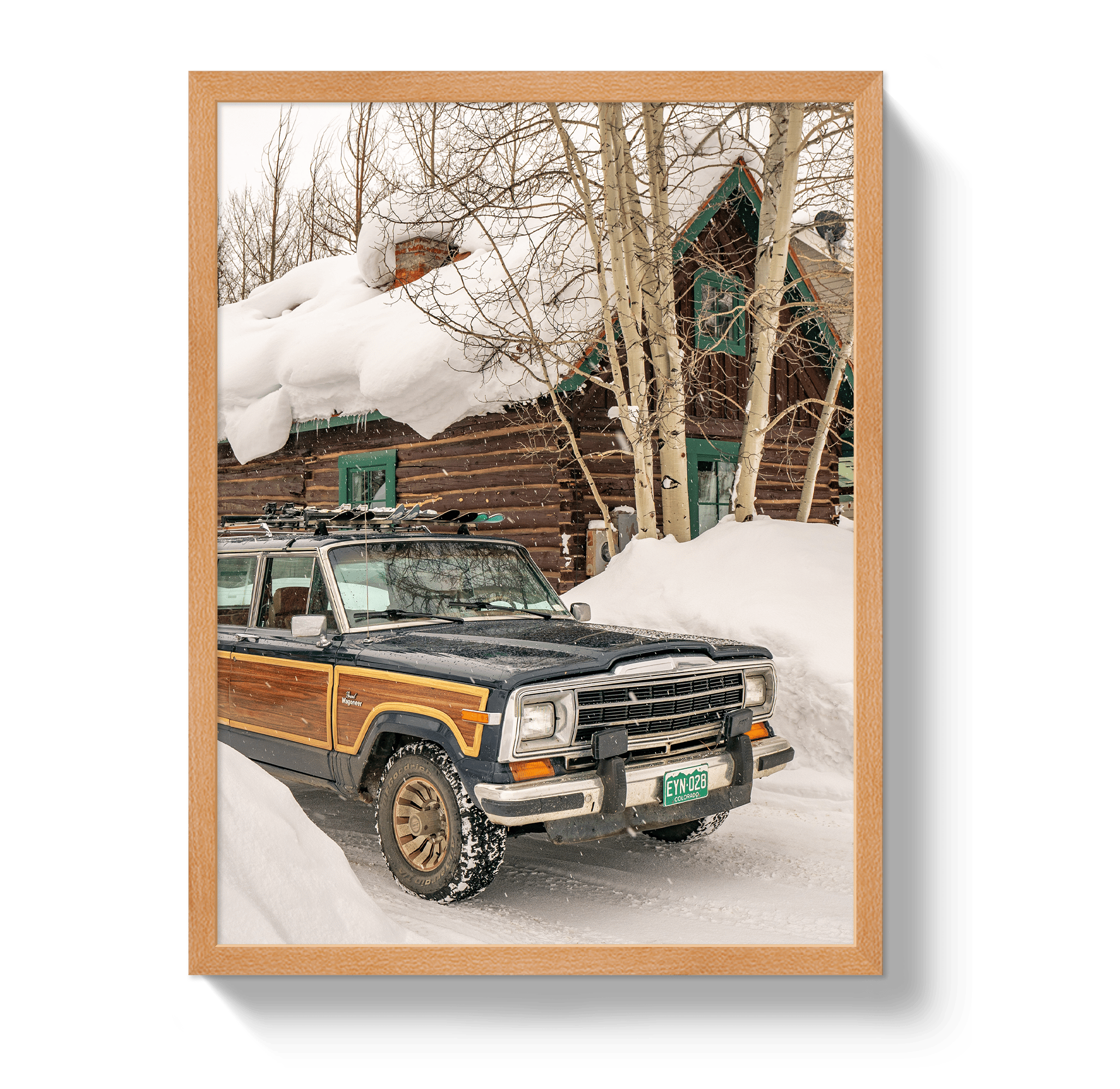 Johnny Vacay Oak / 11x14 / Full Bleed Winter Wagoneer