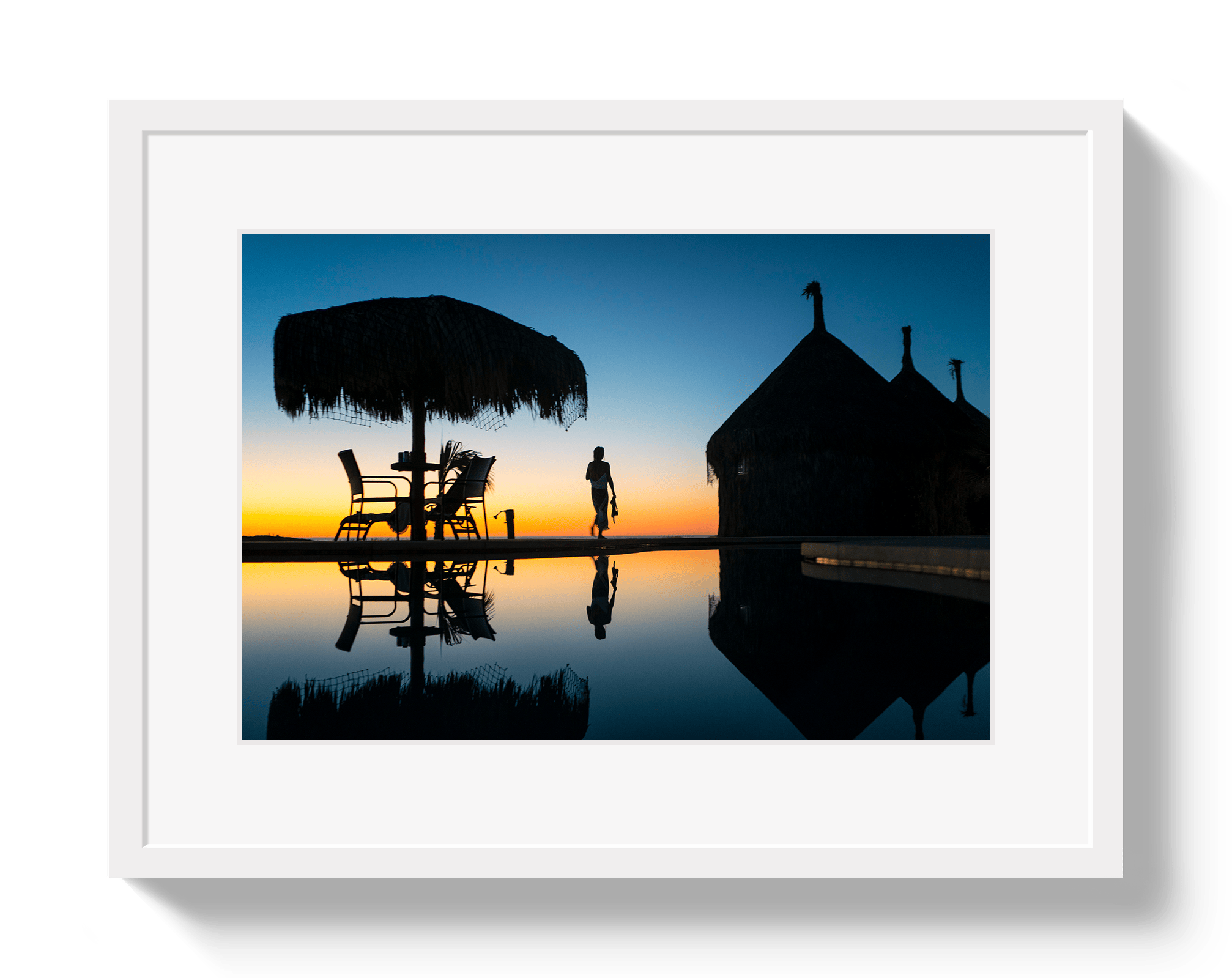 Johnny Vacay White / 11x14 / Matte Twilight In Mexico