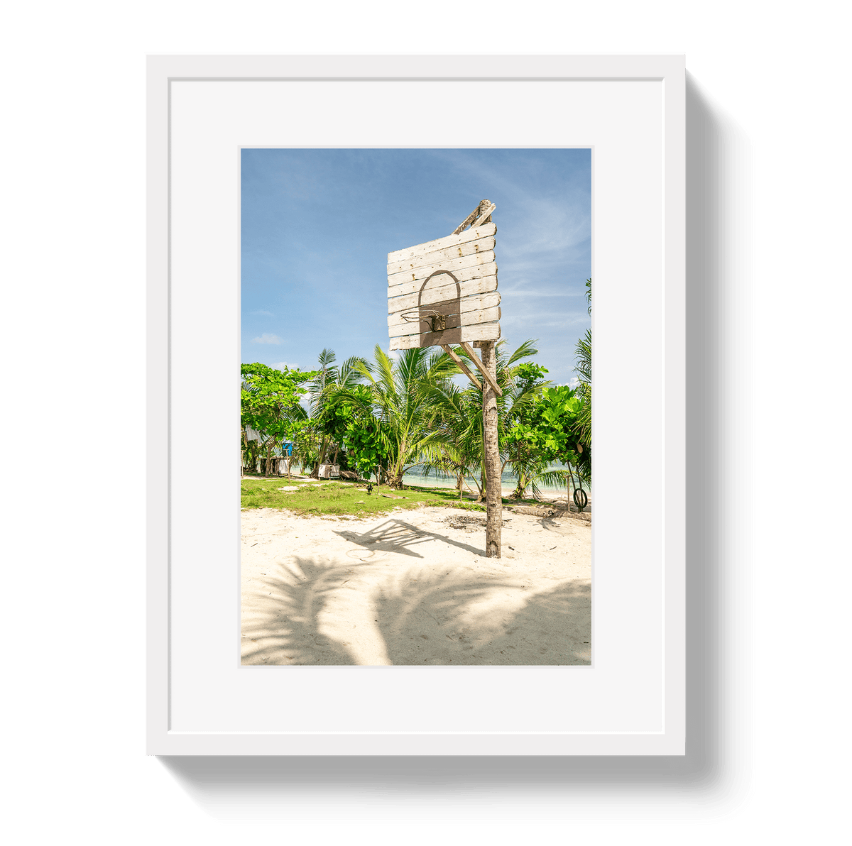 Johnny Vacay White / 11x14 / Border Hoop Dreams