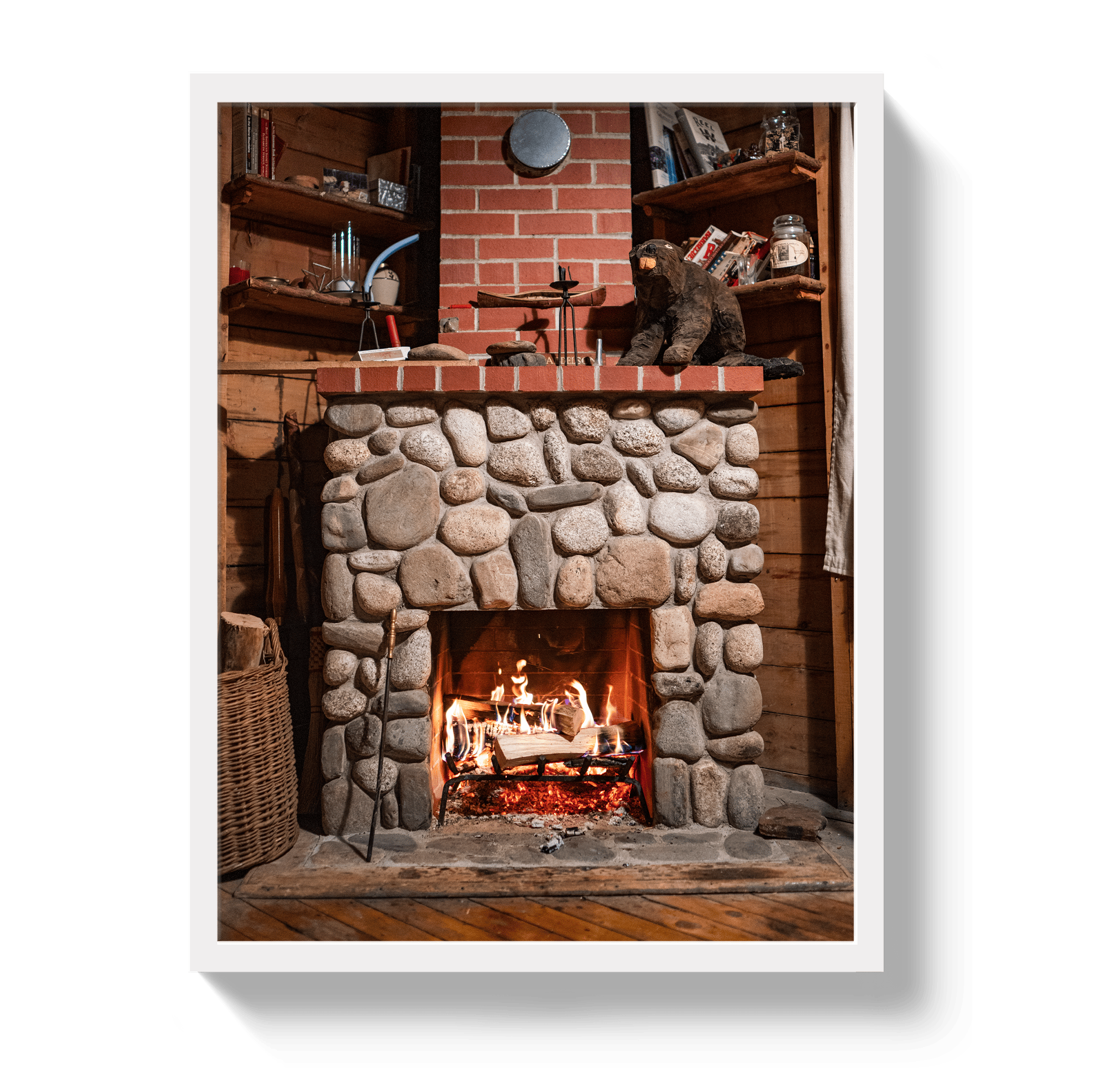 Johnny Vacay White / 11x14 / Full Bleed Cozy Cabin