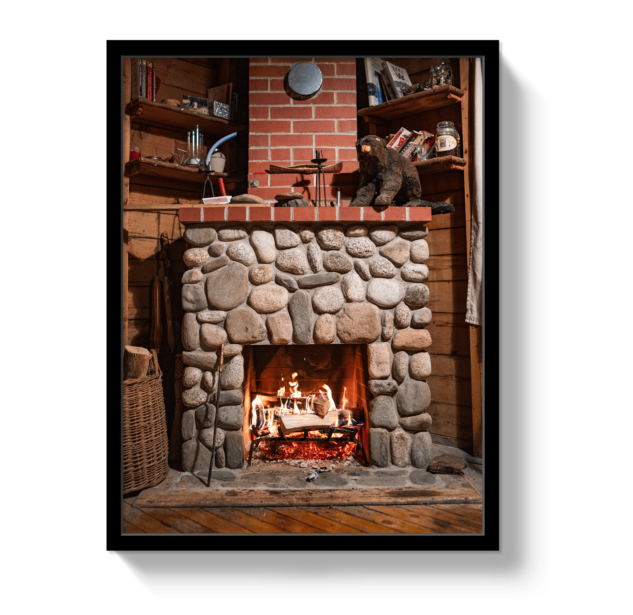Johnny Vacay Black / 11x14 / Full Bleed Cozy Cabin