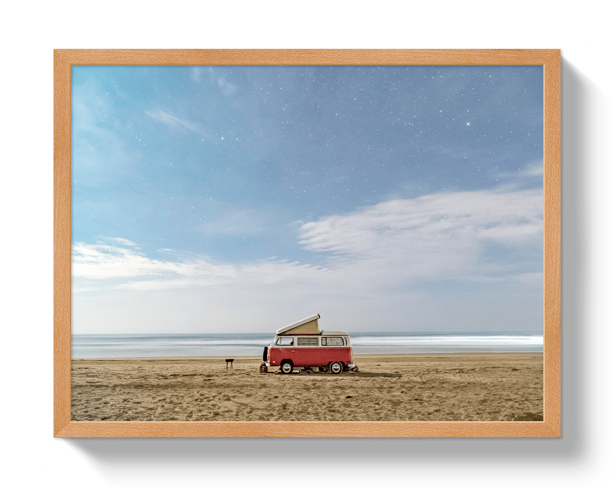 Johnny Vacay Oak / 11x14 / Full Bleed Midnight Surf Bus