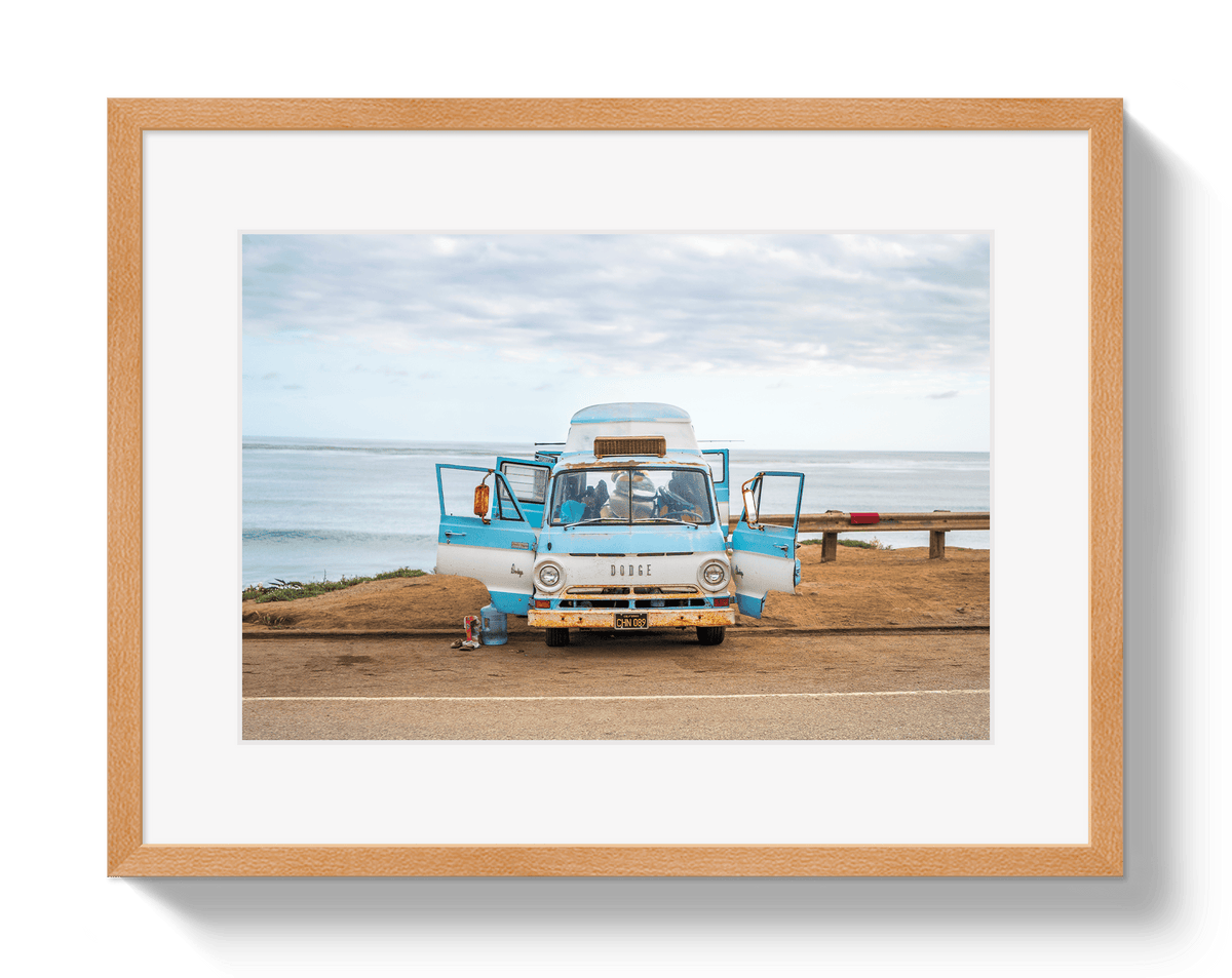 Johnny Vacay Oak / 11x14 / Border Vagabond Bus