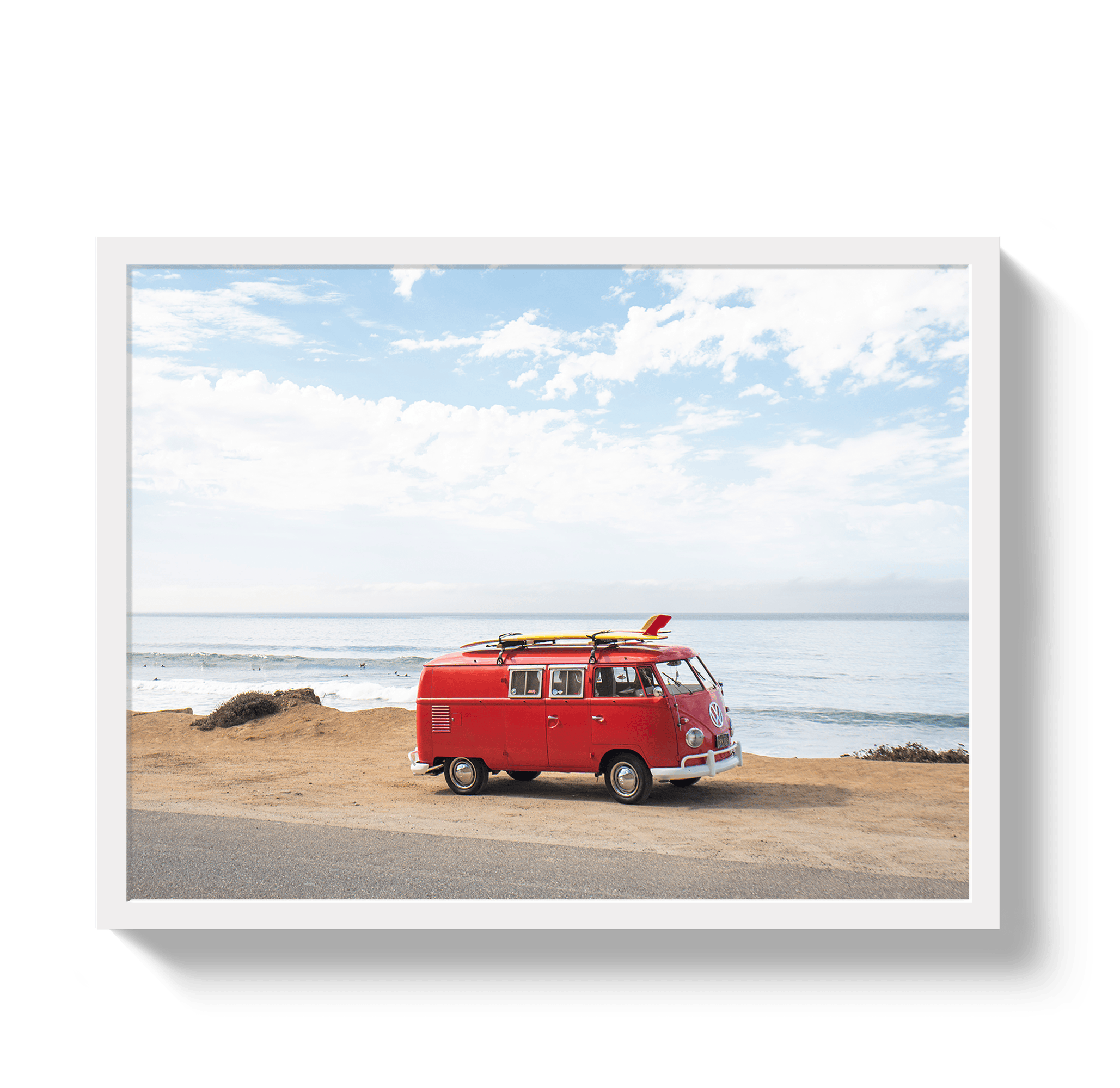 Johnny Vacay White / 11x14 / Full Bleed Pacific Coast Bus