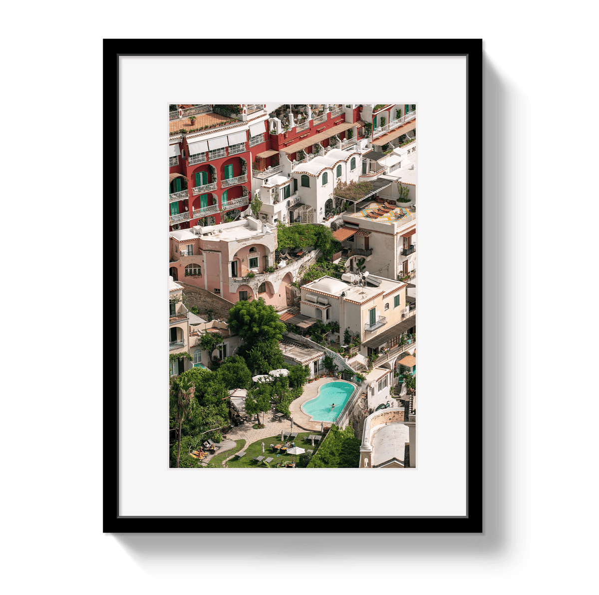 Johnny Vacay Black / 11x14 / Border Positano Pool