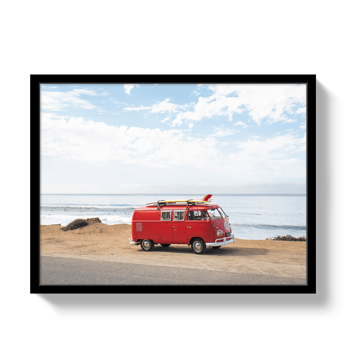 Johnny Vacay Black / 11x14 / Full Bleed Pacific Coast Bus