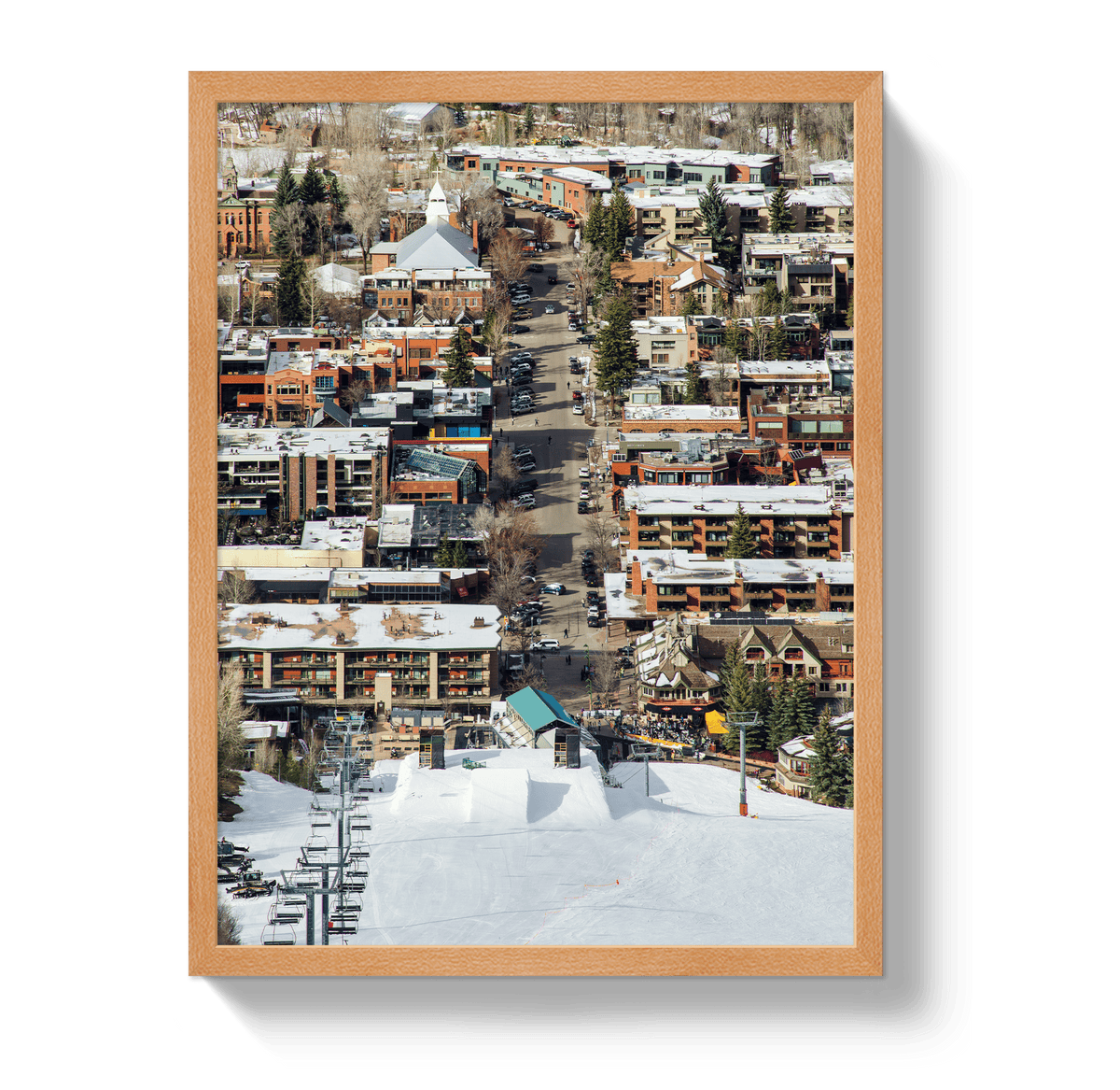 Johnny Vacay Oak / 11x14 / Full Bleed Aspen Ski Town