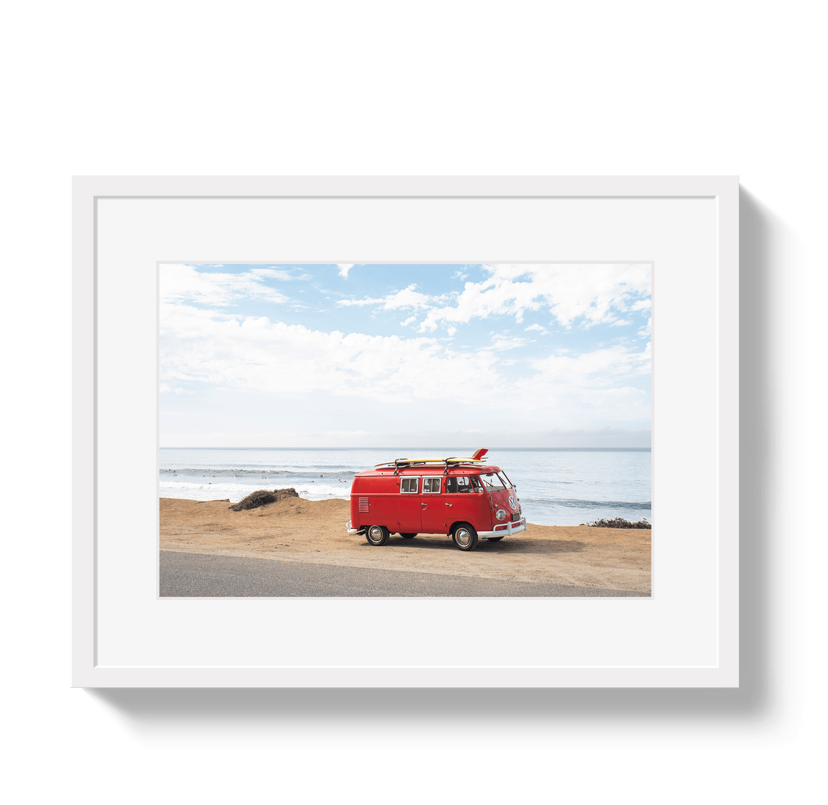 Johnny Vacay White / 11x14 / Border Pacific Coast Bus