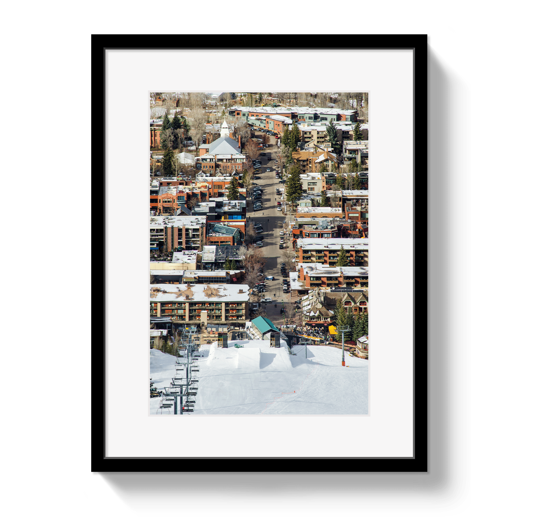 Johnny Vacay Black / 11x14 / Border Aspen Ski Town