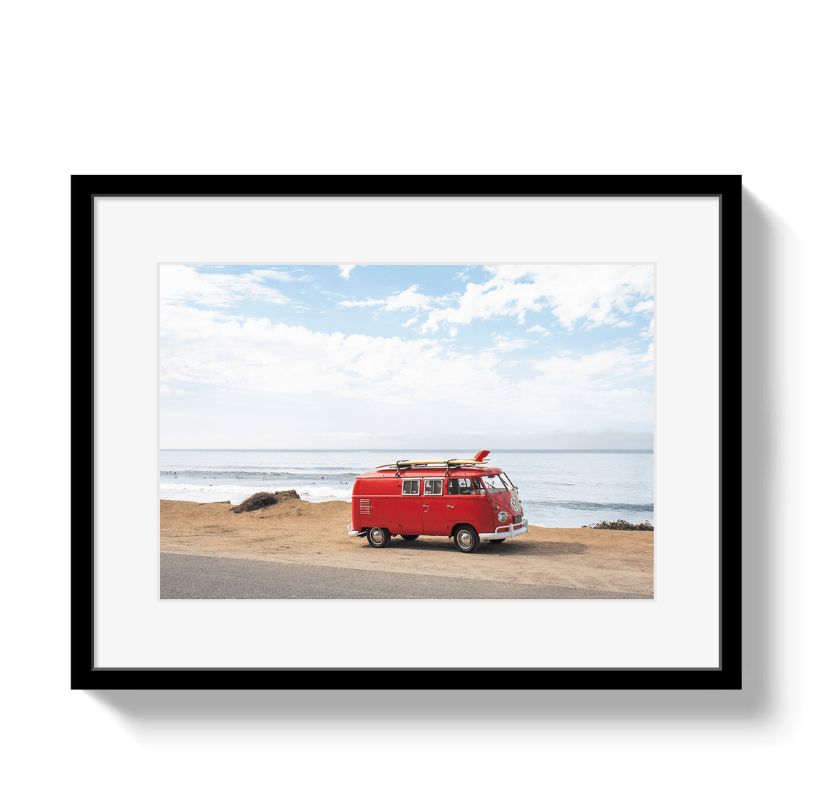 Johnny Vacay Black / 11x14 / Border Pacific Coast Bus
