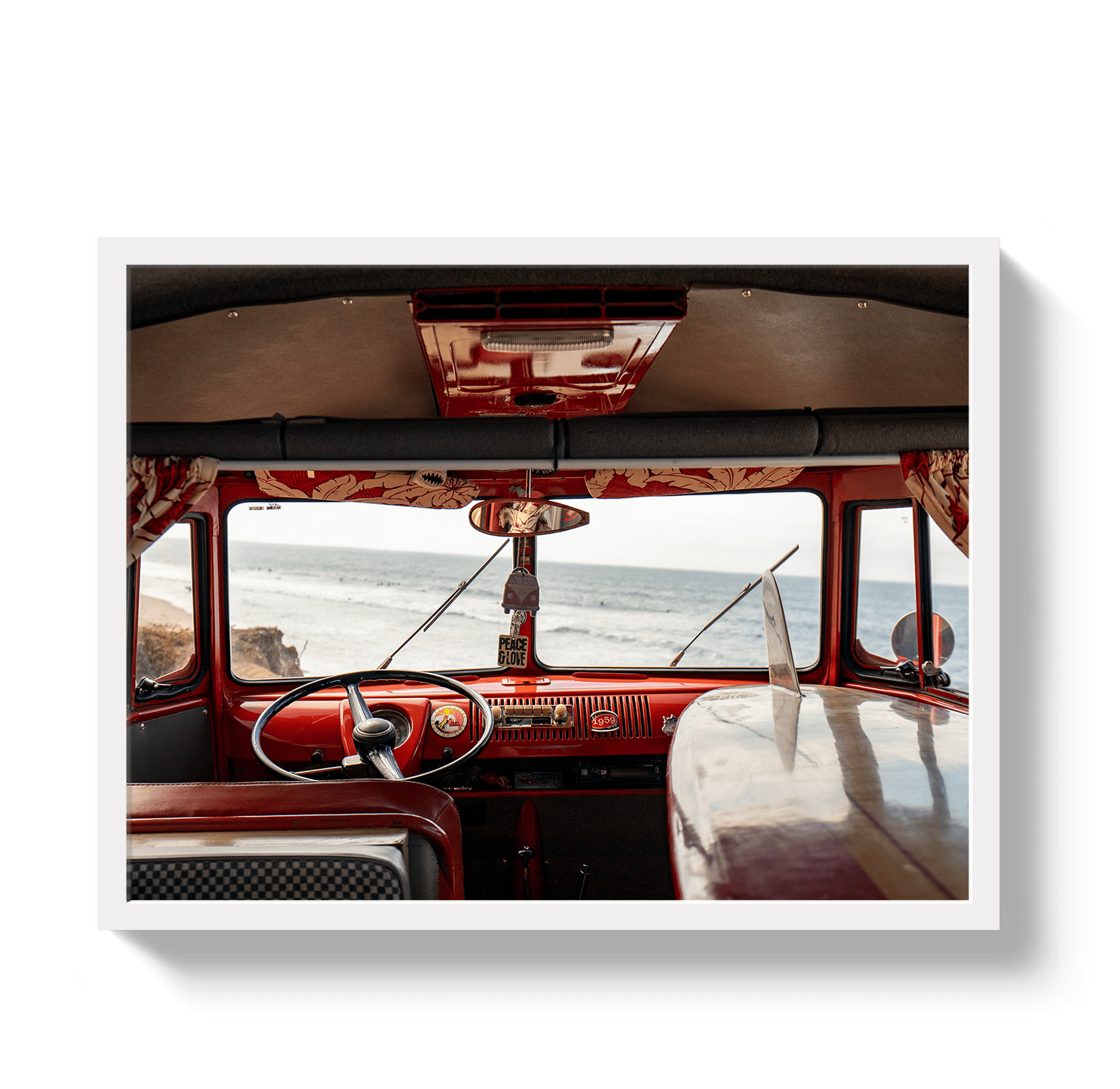 Johnny Vacay White / 11x14 / Full Bleed Surf Bus View