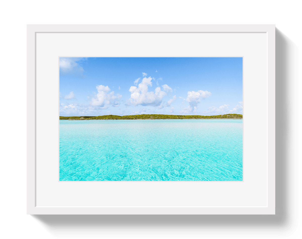 Johnny Vacay White / 11x14 / Border Bahama Blue