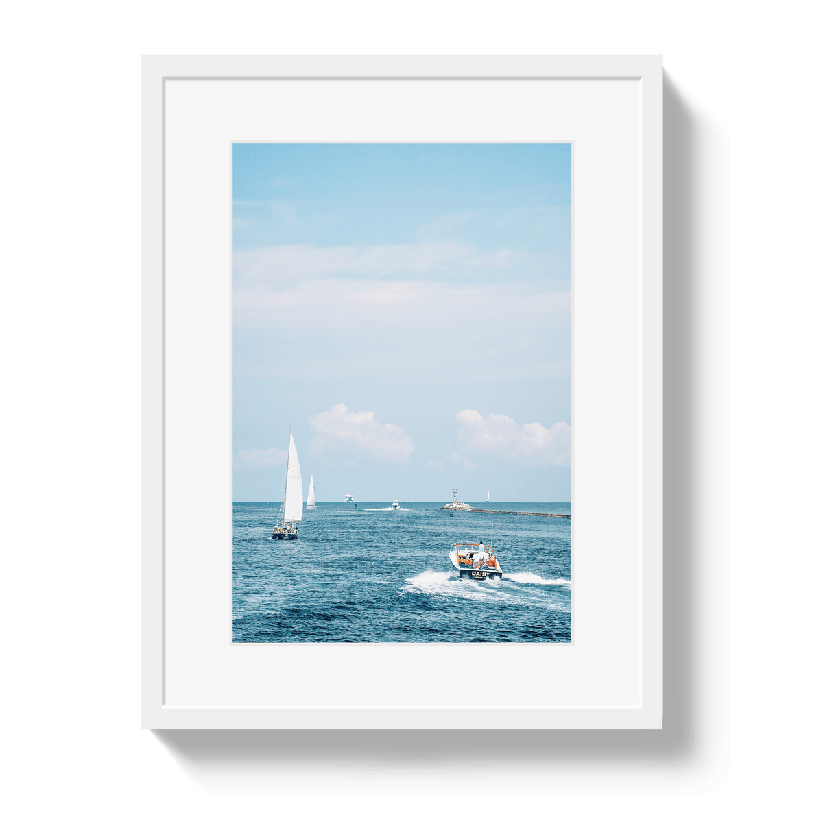 Johnny Vacay White / 11x14 / Border Nantucket Rush Hour