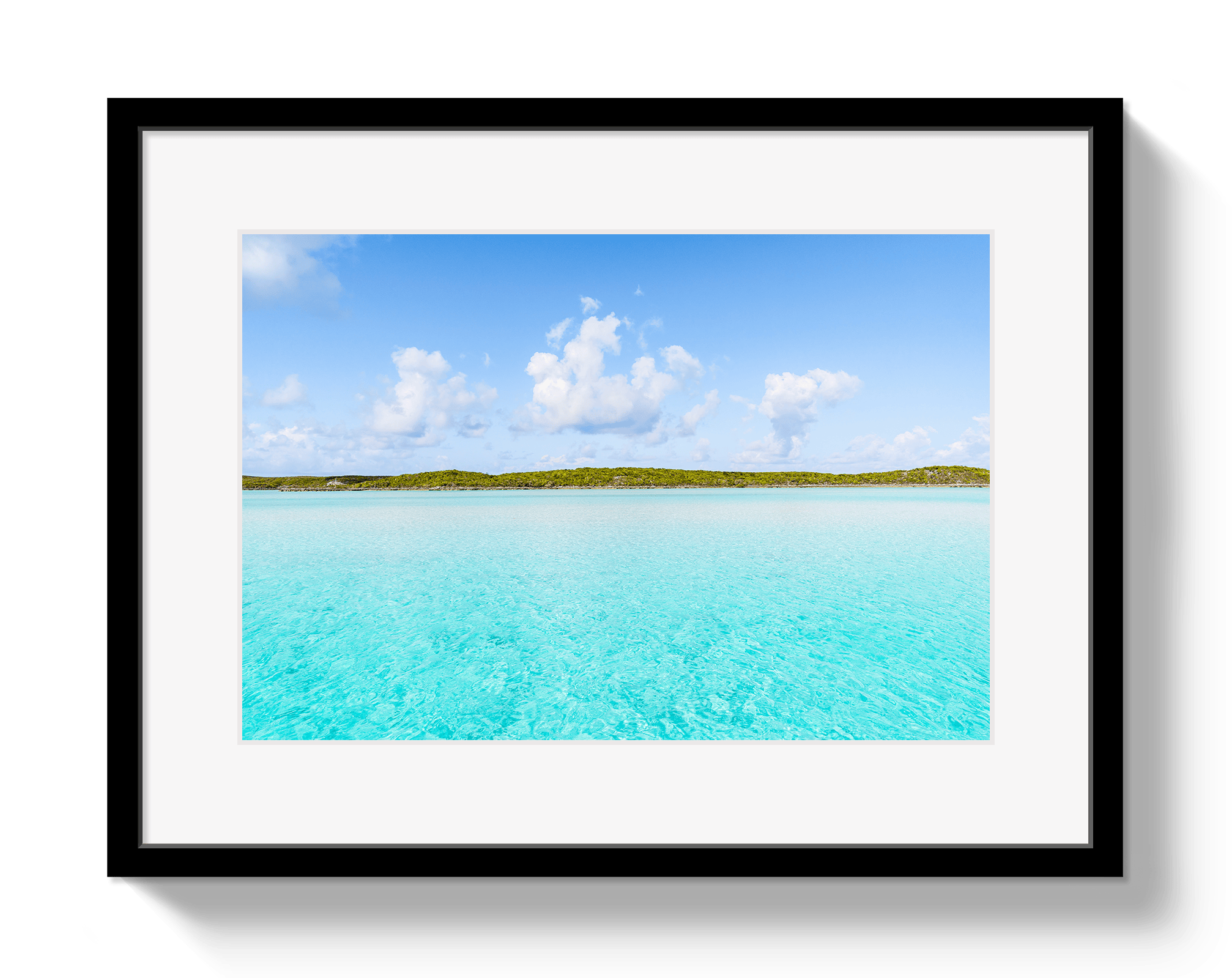 Johnny Vacay Black / 11x14 / Matte Bahama Blue