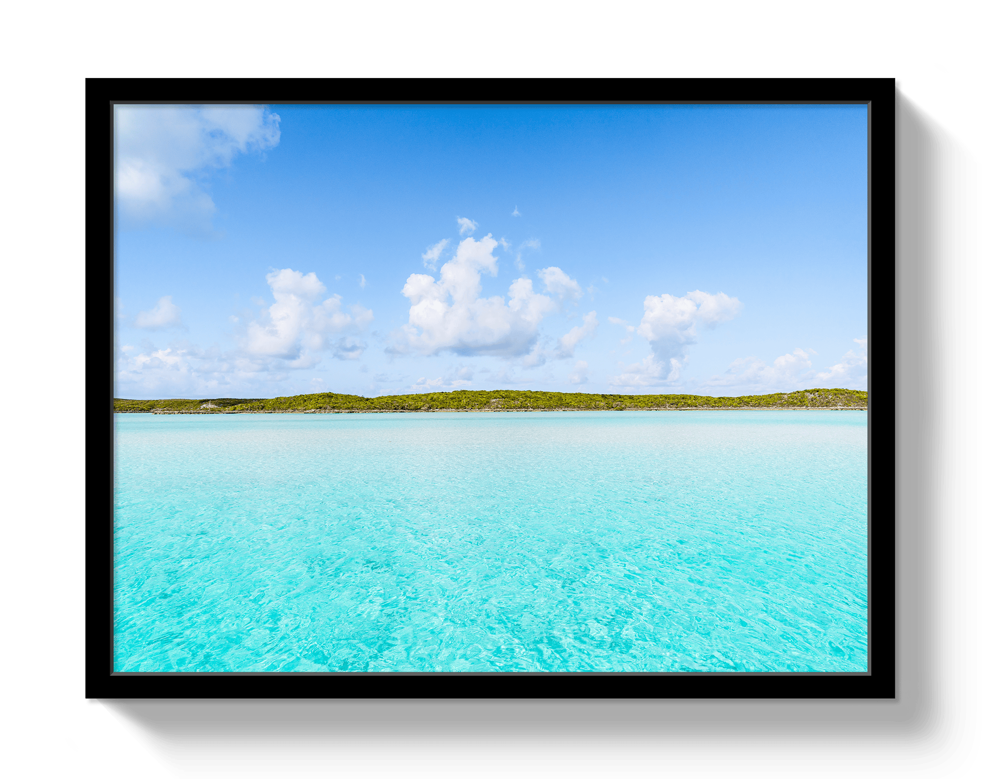 Johnny Vacay Black / 11x14 / Full Bleed Bahama Blue