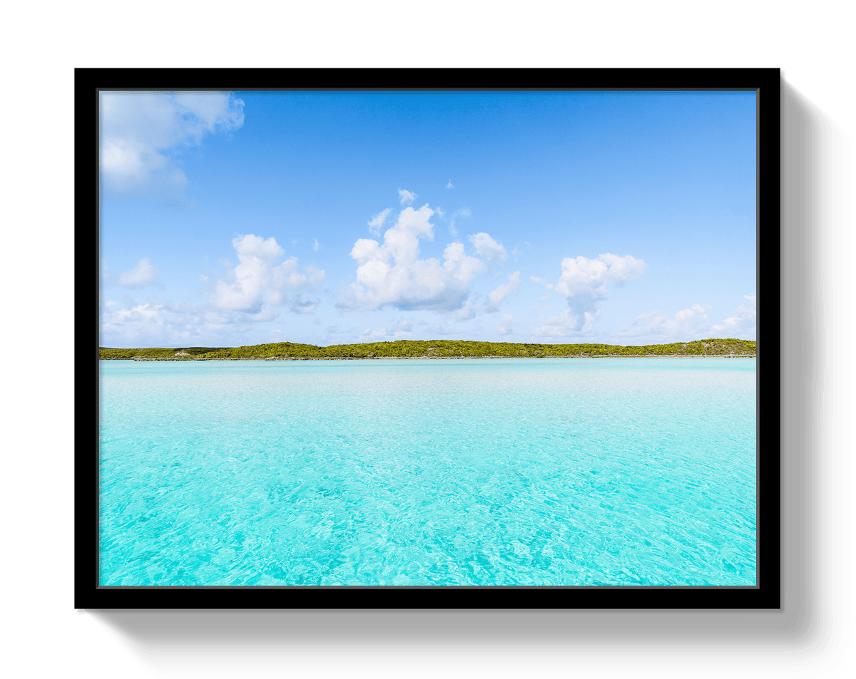 Johnny Vacay Black / 11x14 / Full Bleed Bahama Blue