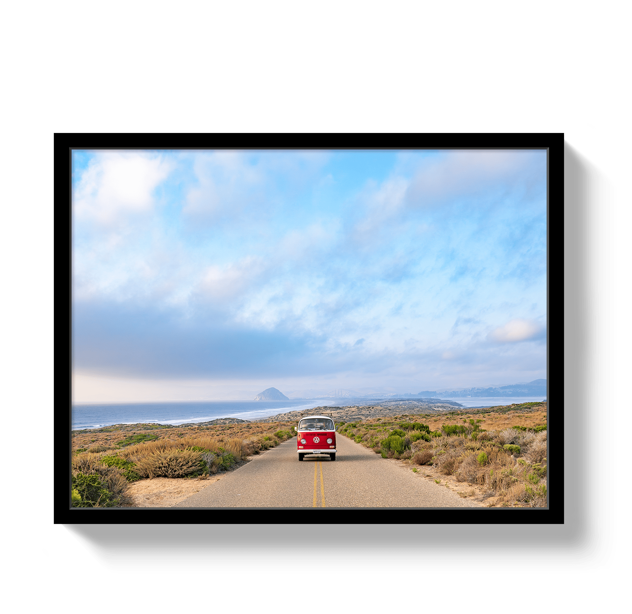 Johnny Vacay Black / 11x14 / Full Bleed Morro Bay Bus