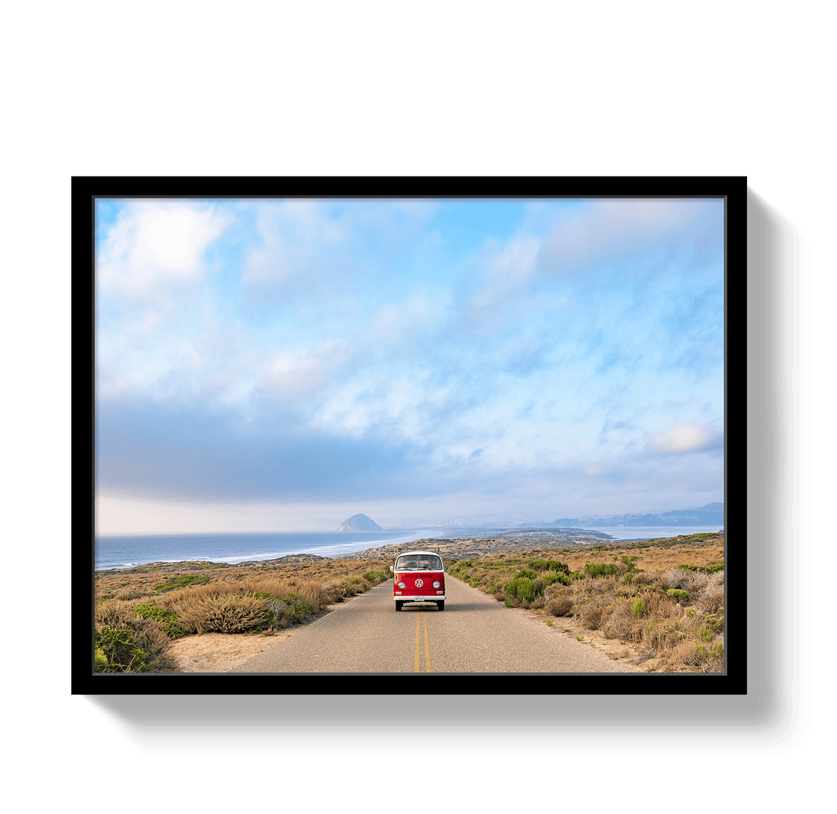 Johnny Vacay Black / 11x14 / Full Bleed Morro Bay Bus