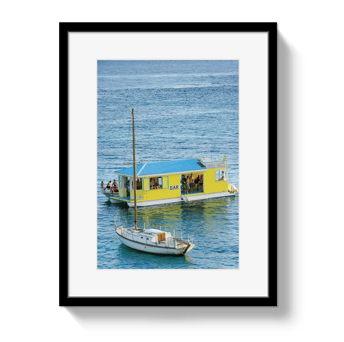 Johnny Vacay Black / 11x14 / Border Floating Bar