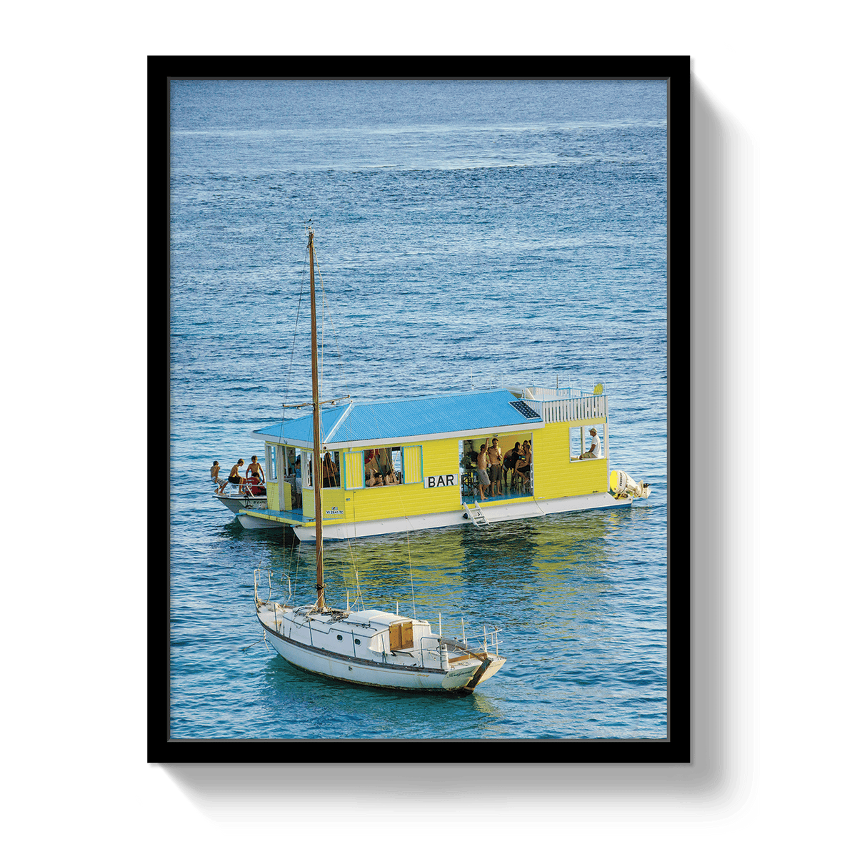 Johnny Vacay Black / 11x14 / Full Bleed Floating Bar