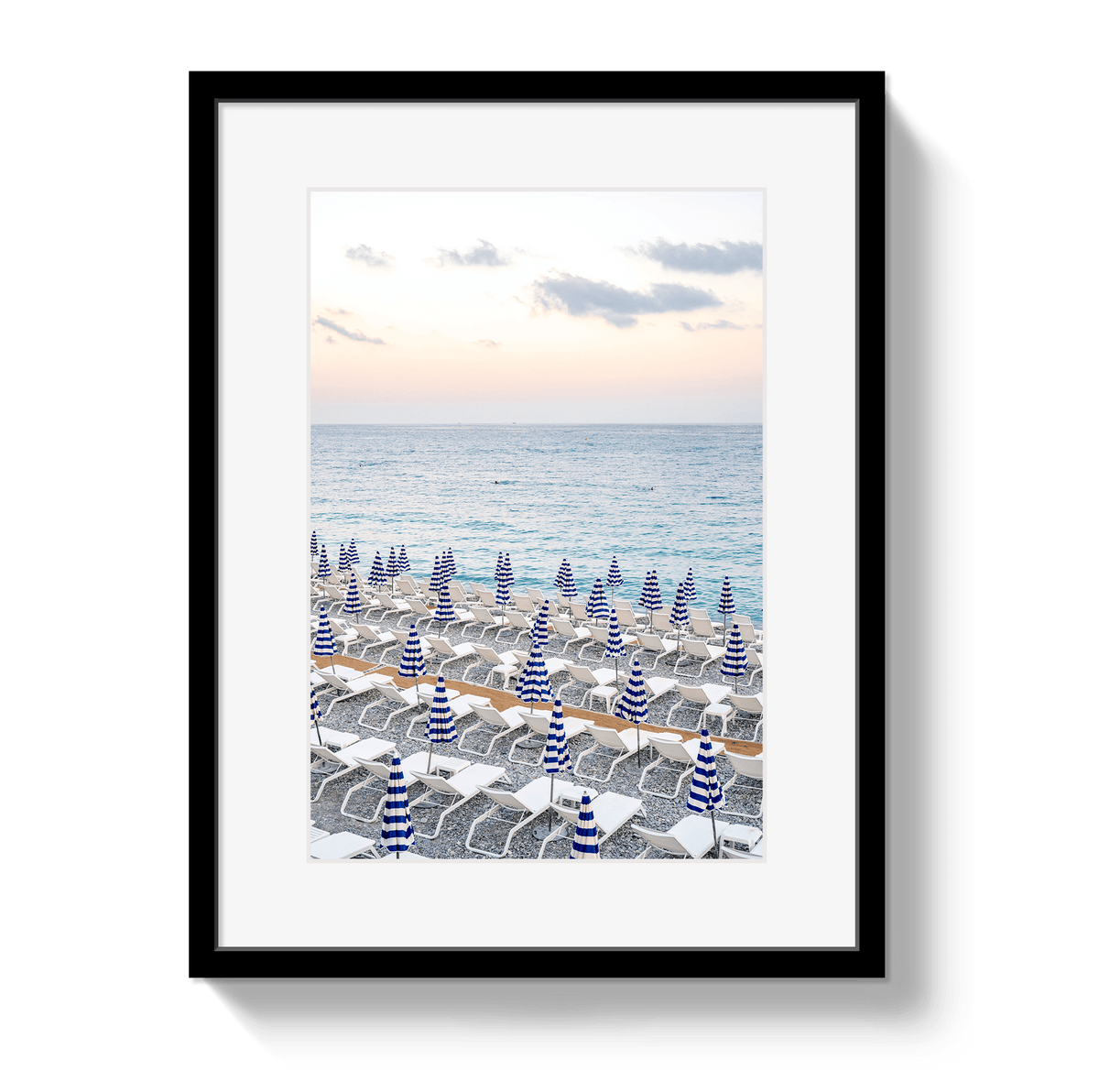Johnny Vacay Black / 11x14 / Border Umbrella Beach