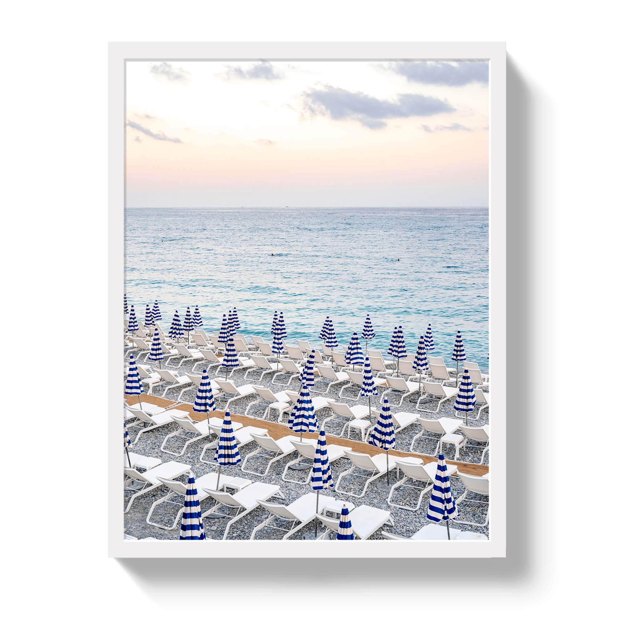 Johnny Vacay White / 11x14 / Full Bleed Umbrella Beach