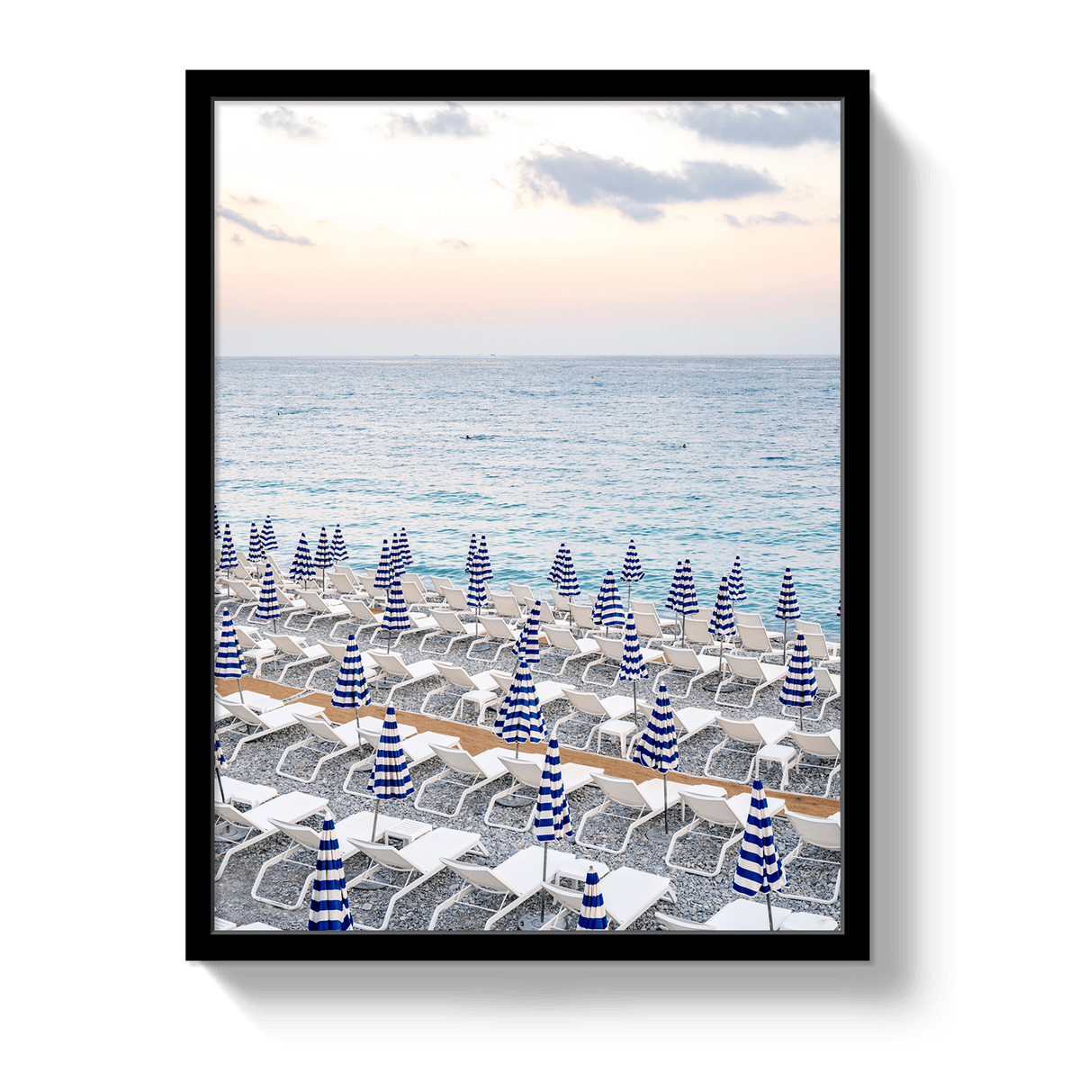 Johnny Vacay Black / 11x14 / Full Bleed Umbrella Beach