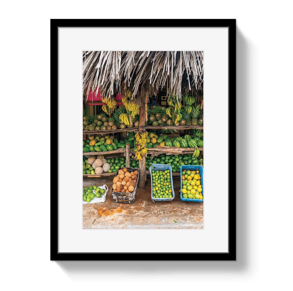 Johnny Vacay Black / 11x14 / Border Fruit Stand