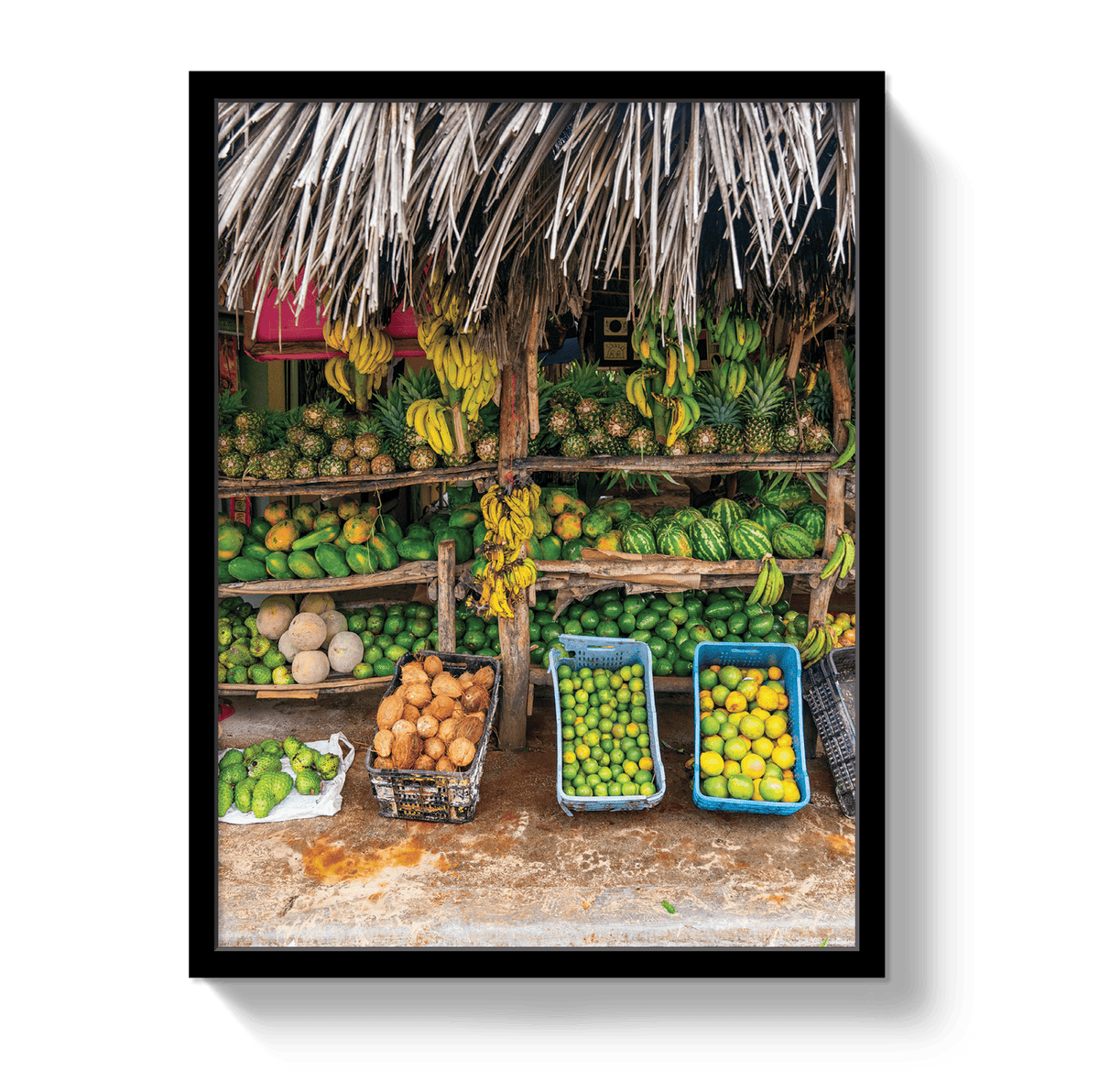 Johnny Vacay Black / 11x14 / Full Bleed Fruit Stand