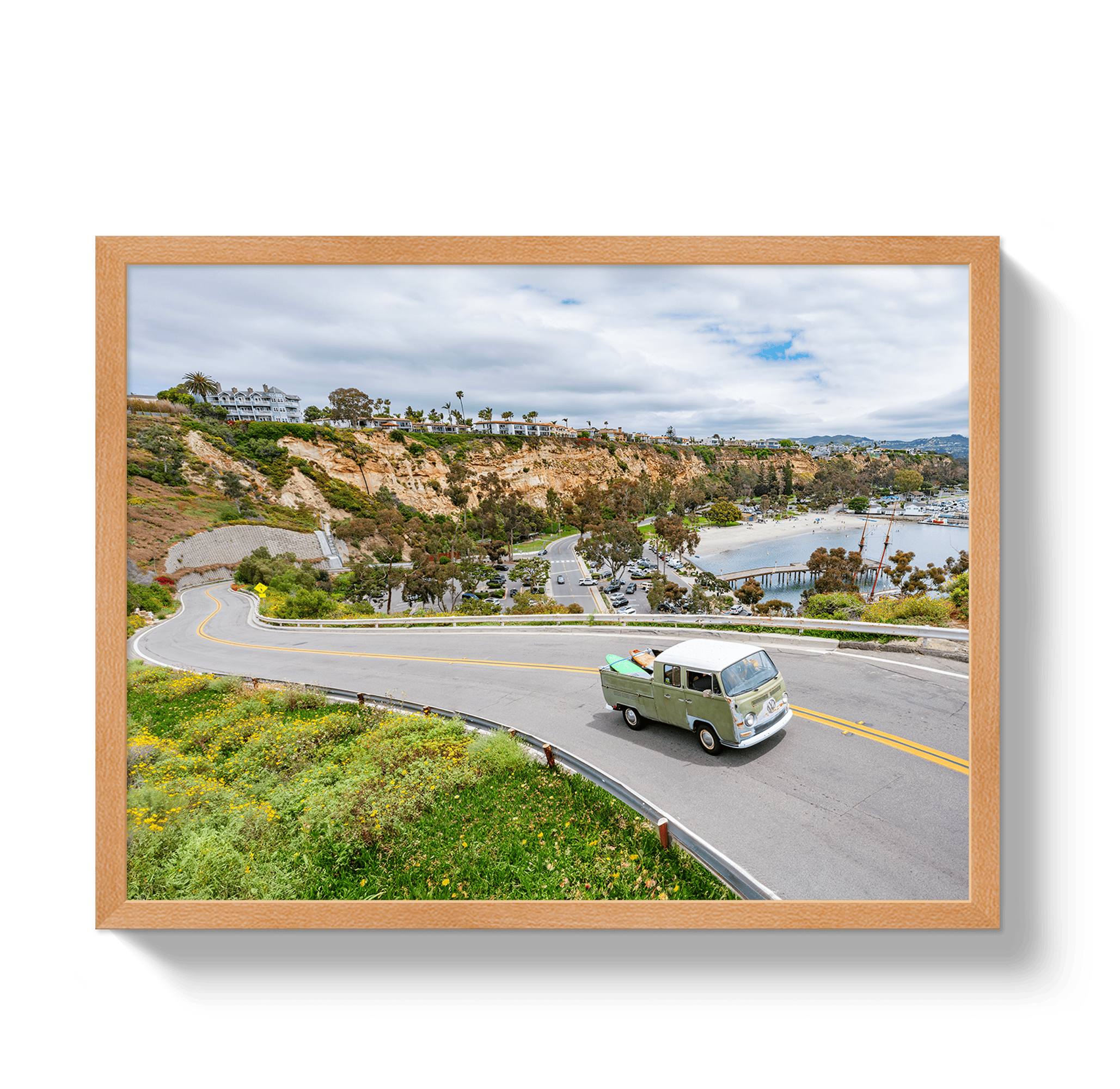 Johnny Vacay Oak / 11x14 / Full Bleed Dana Point Bus