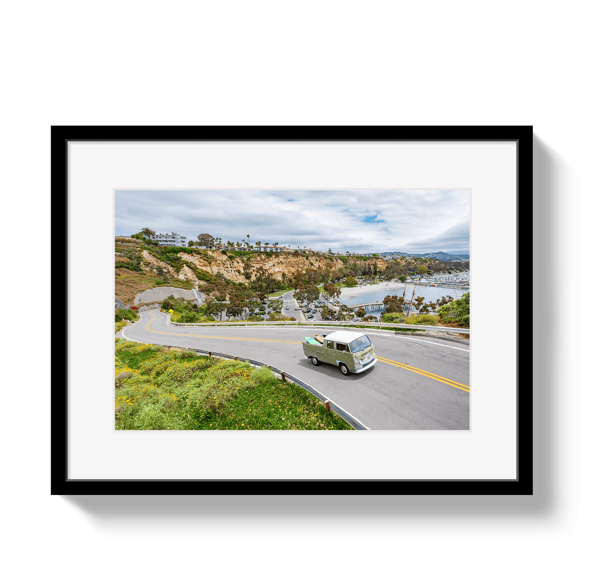 Johnny Vacay Black / 11x14 / Border Dana Point Bus