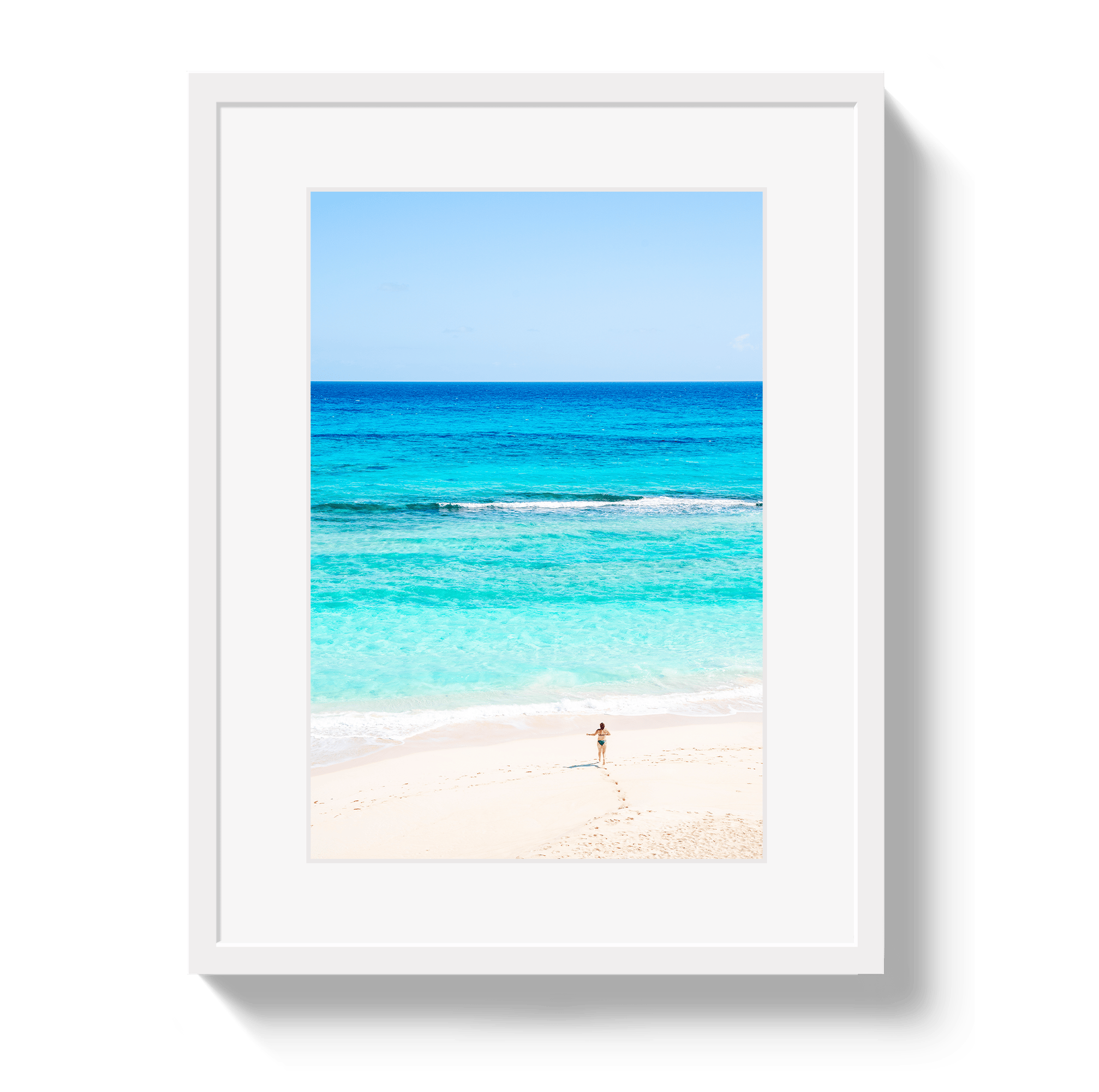Johnny Vacay White / 11x14 / Matte Aqua Dip
