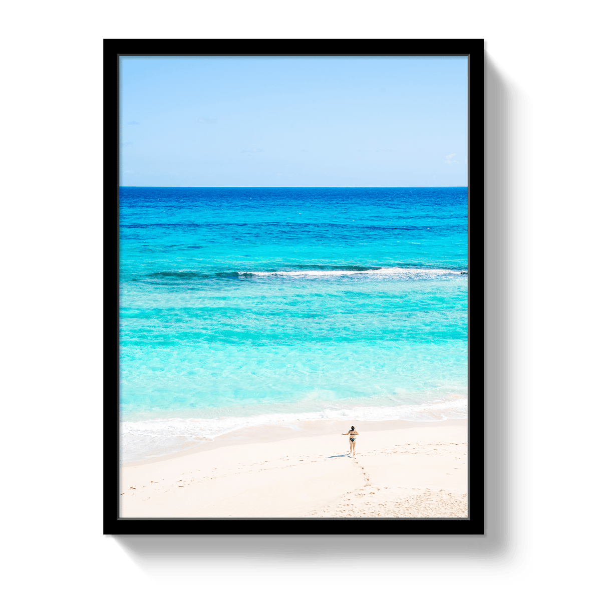 Johnny Vacay Black / 11x14 / Full Bleed Aqua Dip
