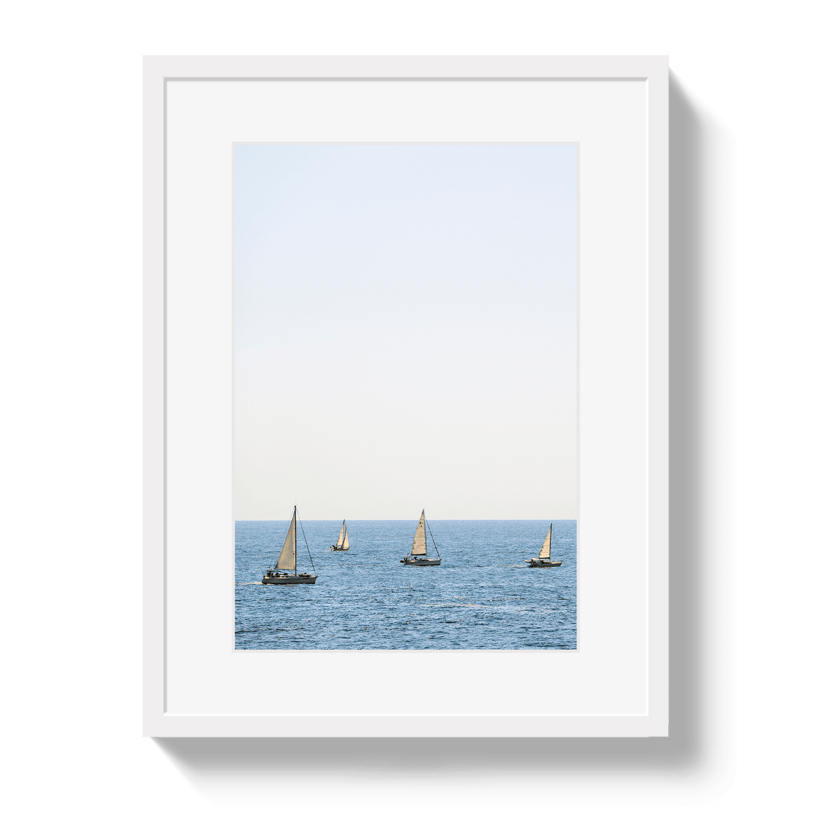 Johnny Vacay White / 11x14 / Border French Sails