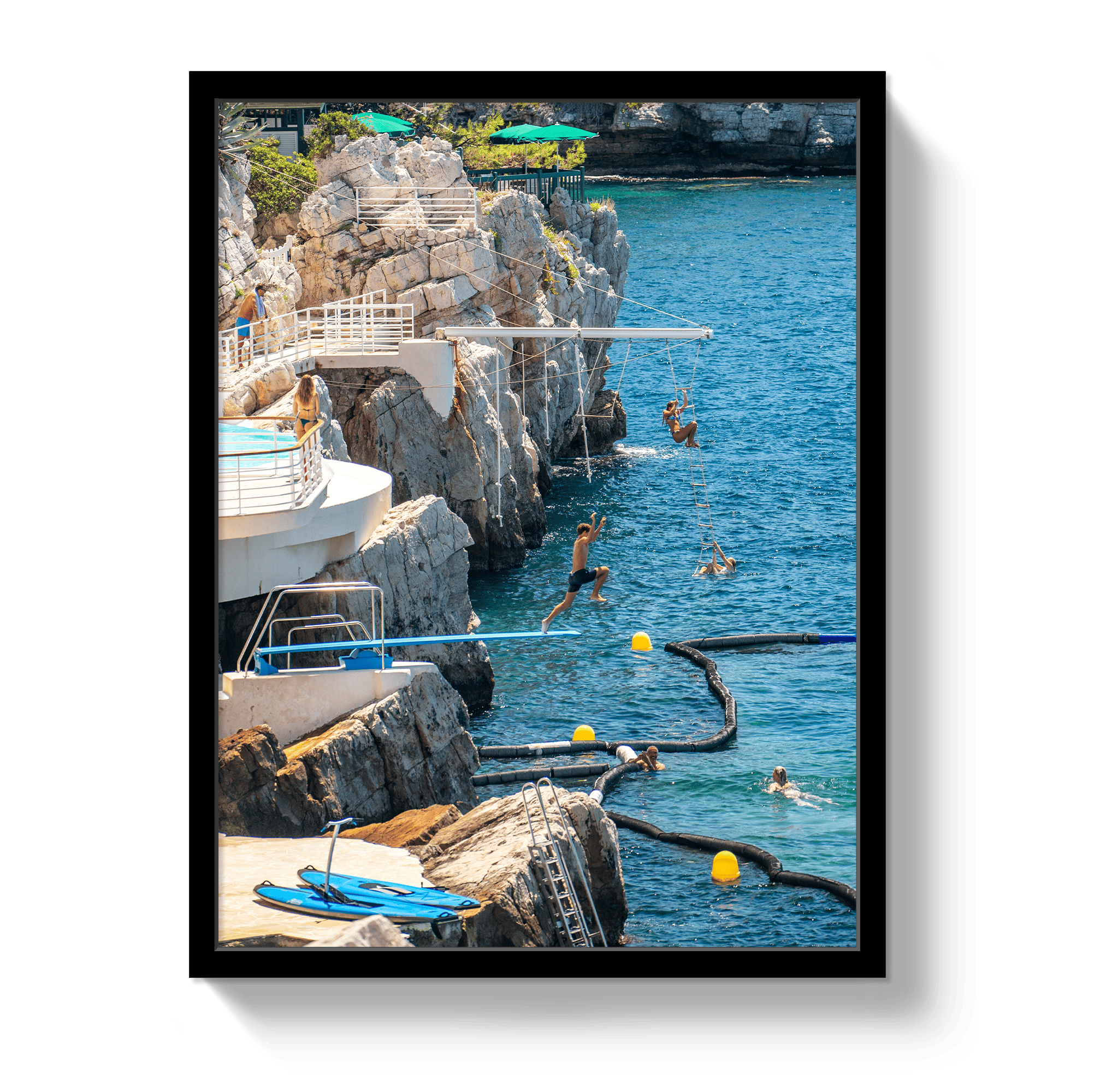 Johnny Vacay Black / 11x14 / Full Bleed Hotel du Cap-Eden-Roc