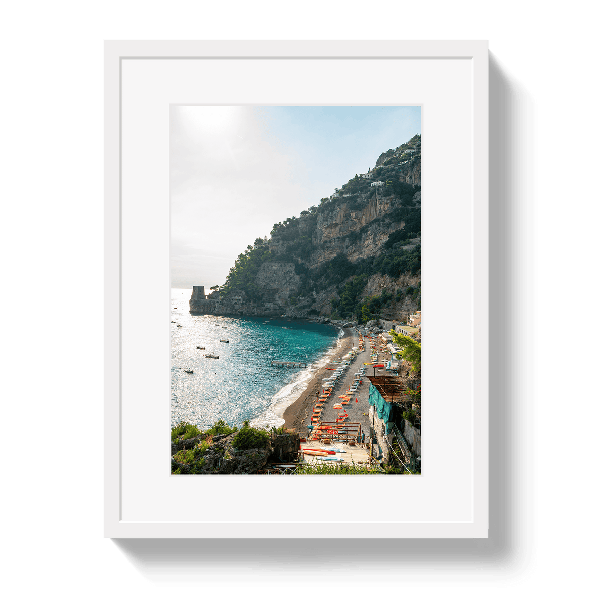 Johnny Vacay White / 11x14 / Border Italian Coast
