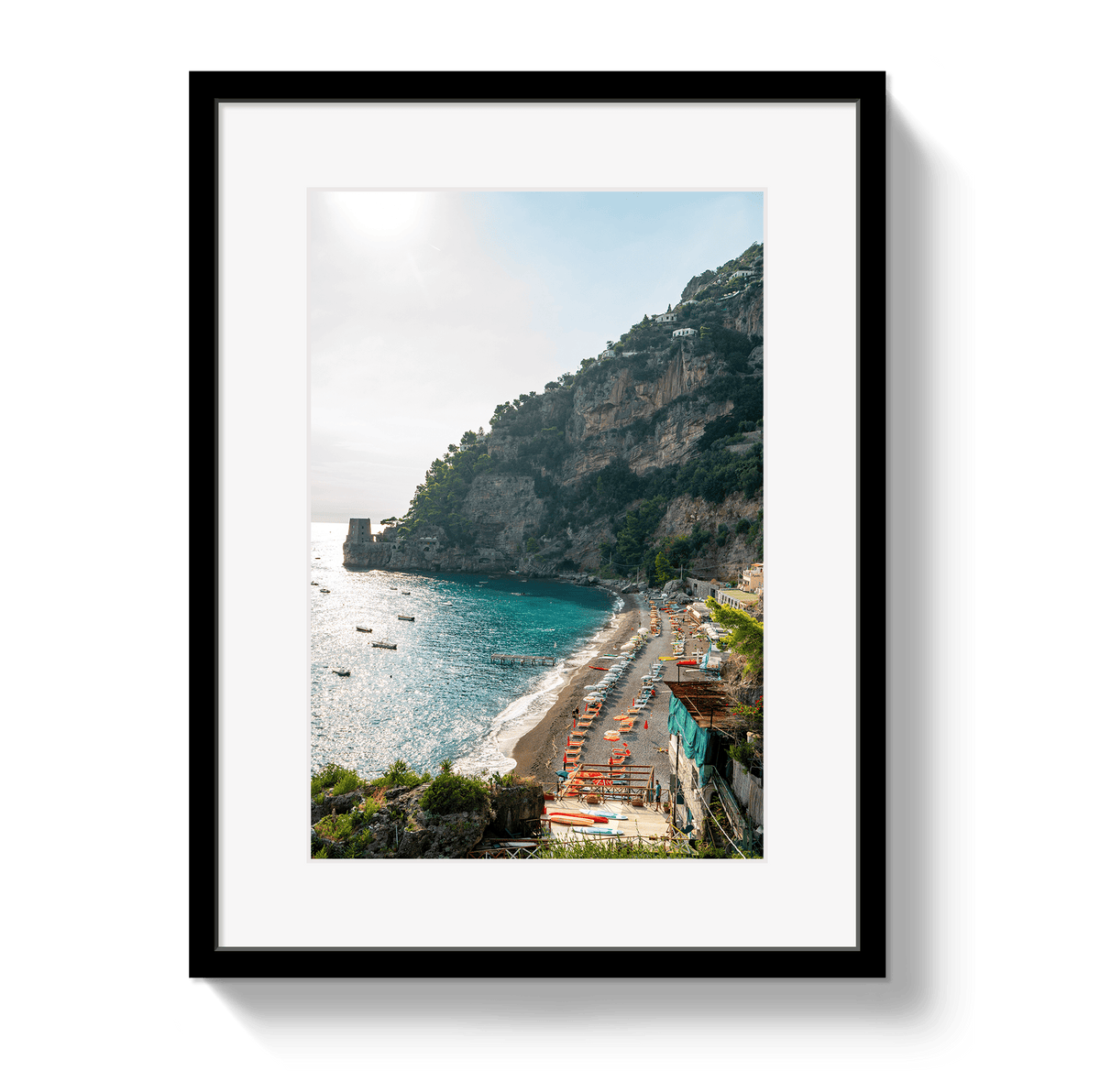 Johnny Vacay Black / 11x14 / Border Italian Coast