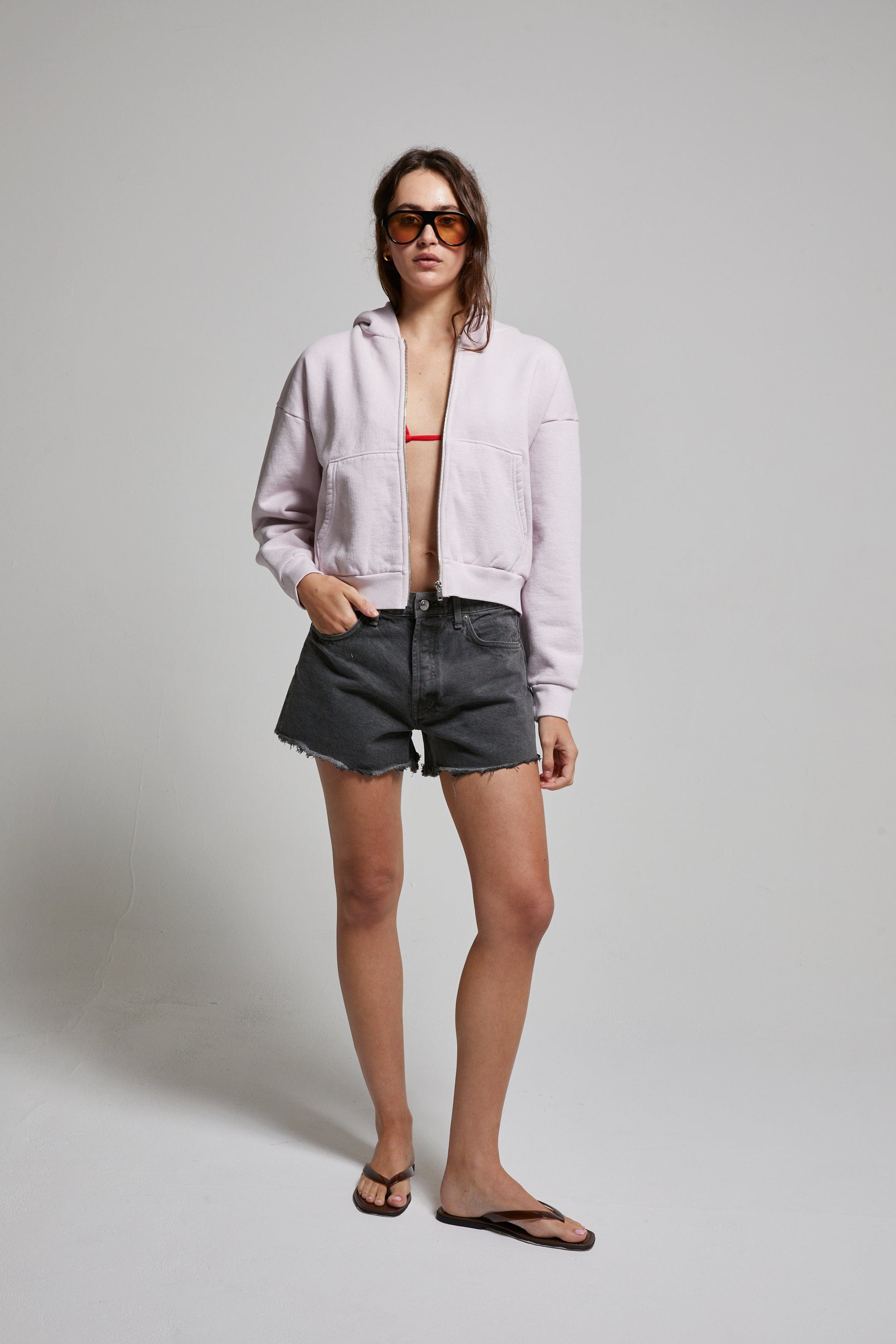 Rosie Cropped Zip-Up Hoodie - My American Goods