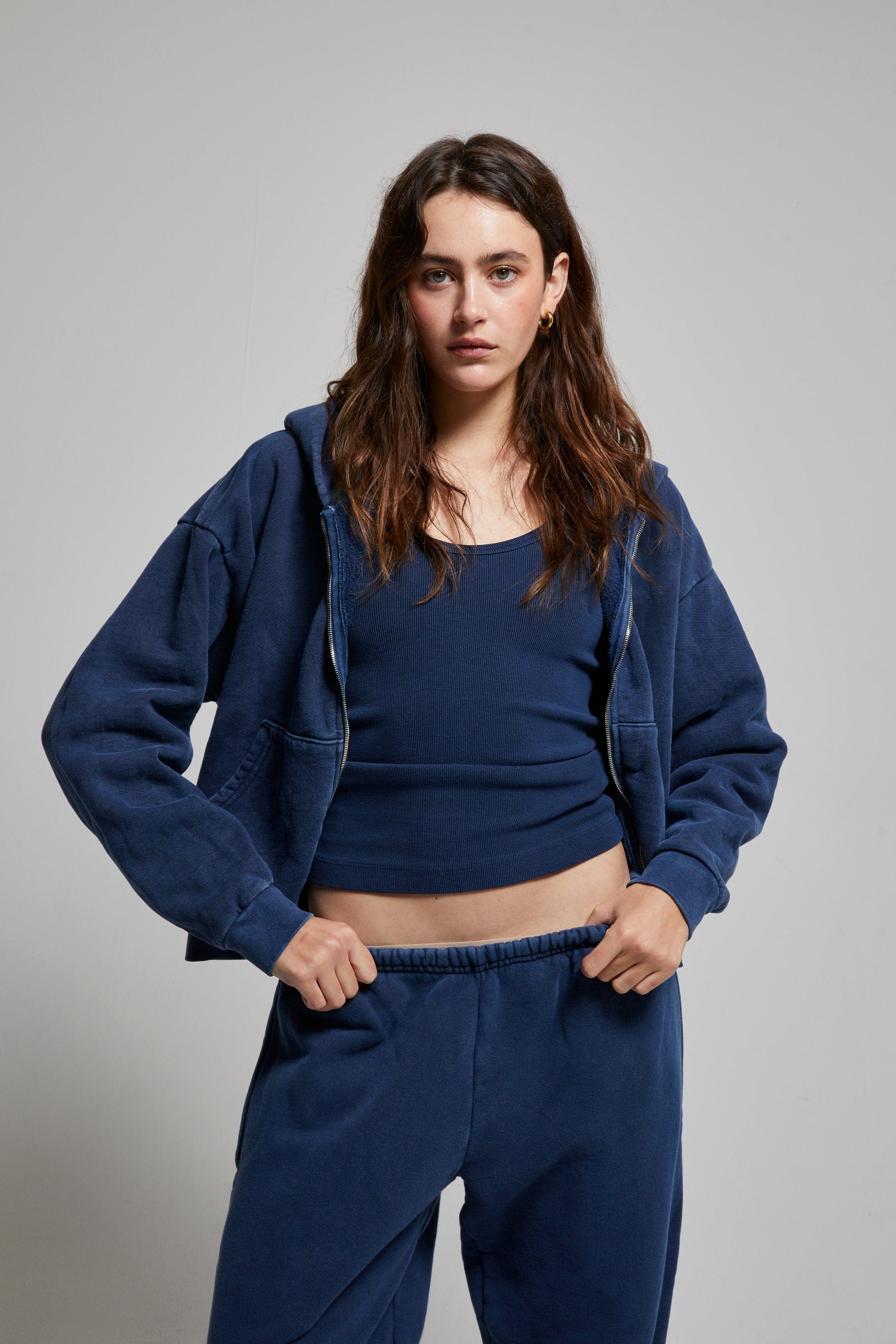 Rosie Cropped Zip-Up Hoodie - My American Goods