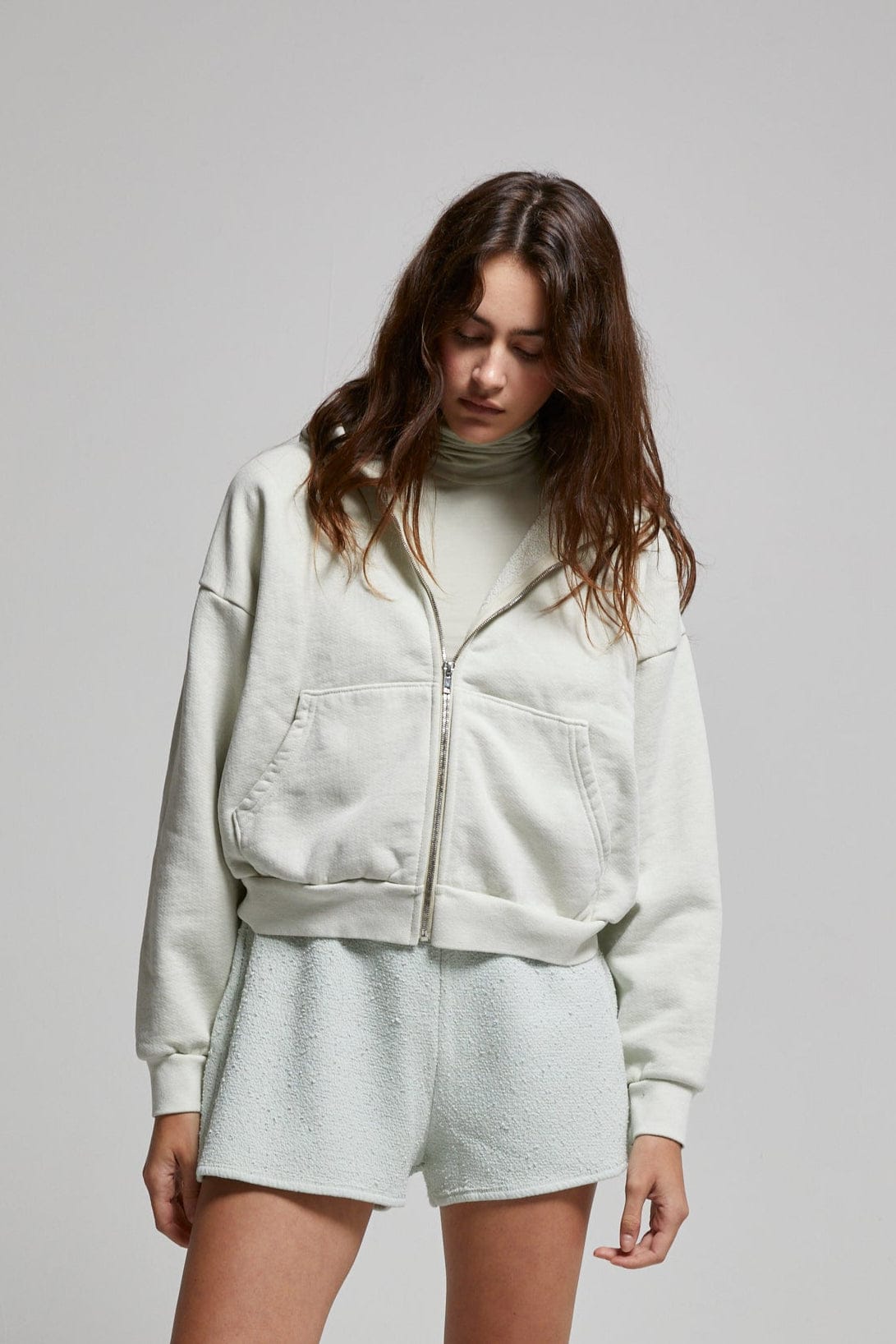Rosie Cropped Zip-Up Hoodie - My American Goods