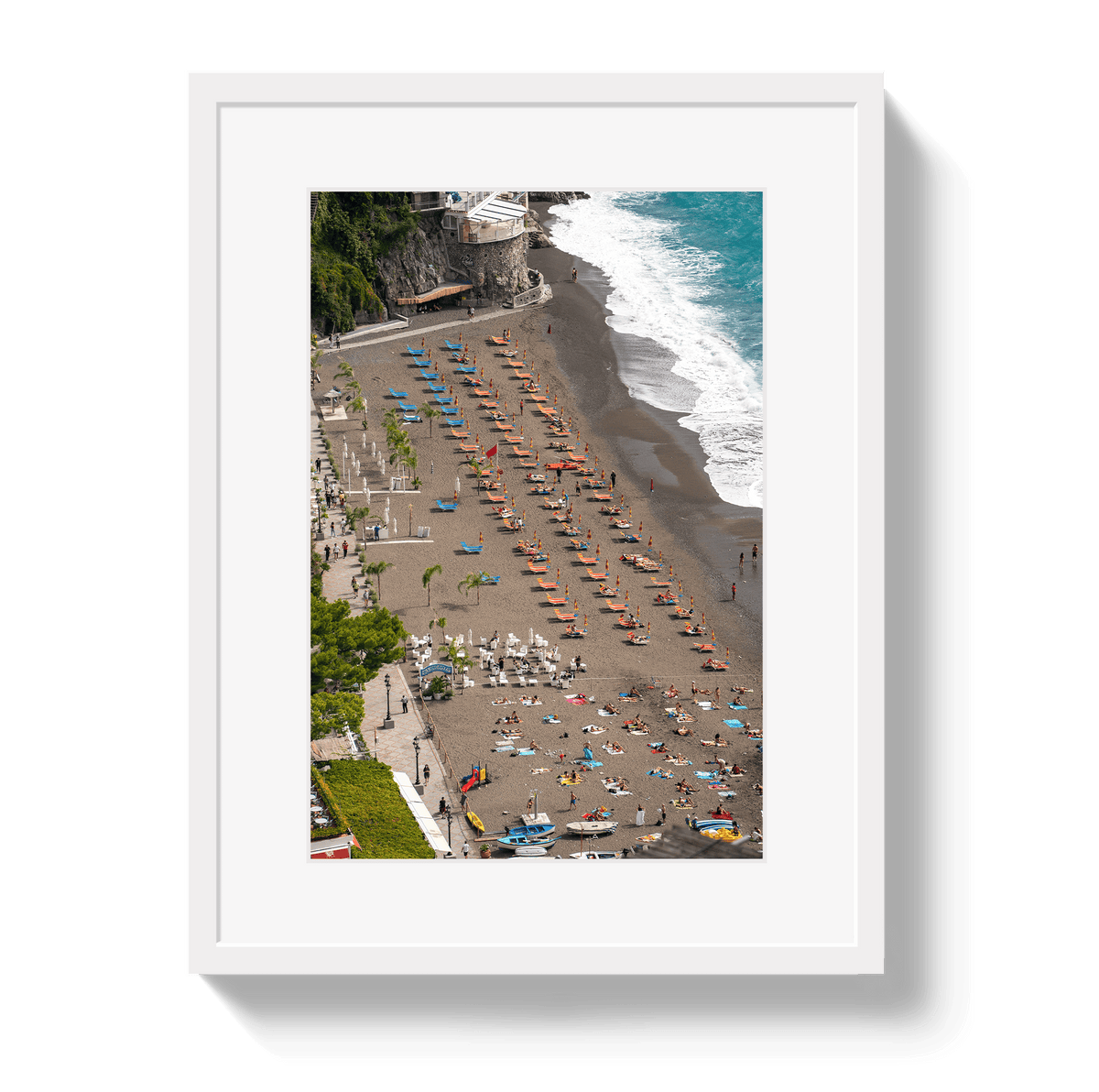 Johnny Vacay White / 11x14 / Border Perched In Positano