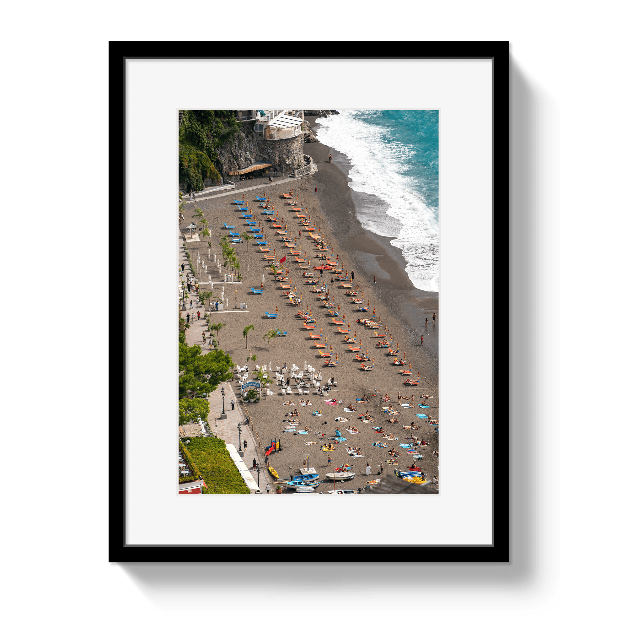 Johnny Vacay Black / 11x14 / Matte Perched In Positano
