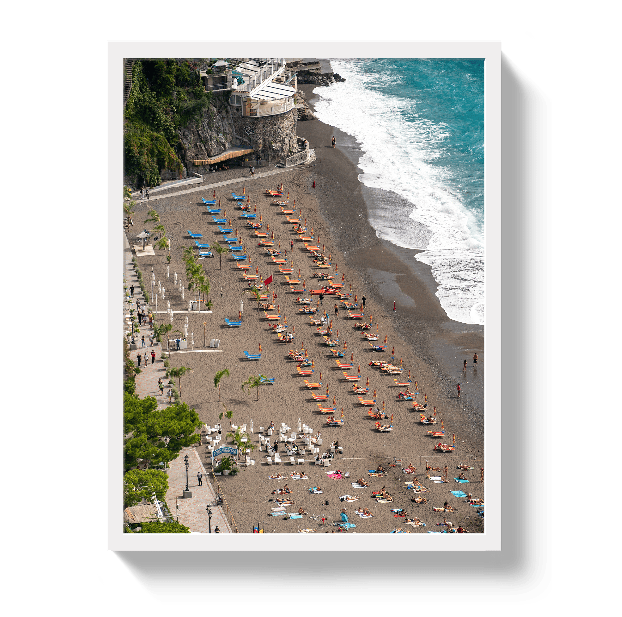 Johnny Vacay White / 11x14 / Full Bleed Perched In Positano