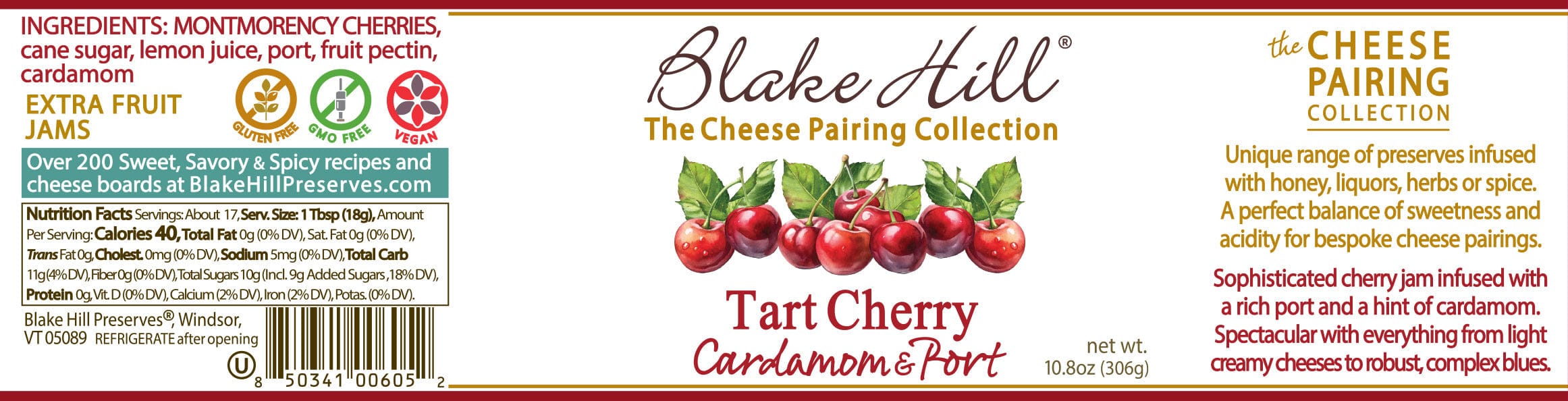 Blake Hill Preserves jam Tart Cherry with Cardamom & Port