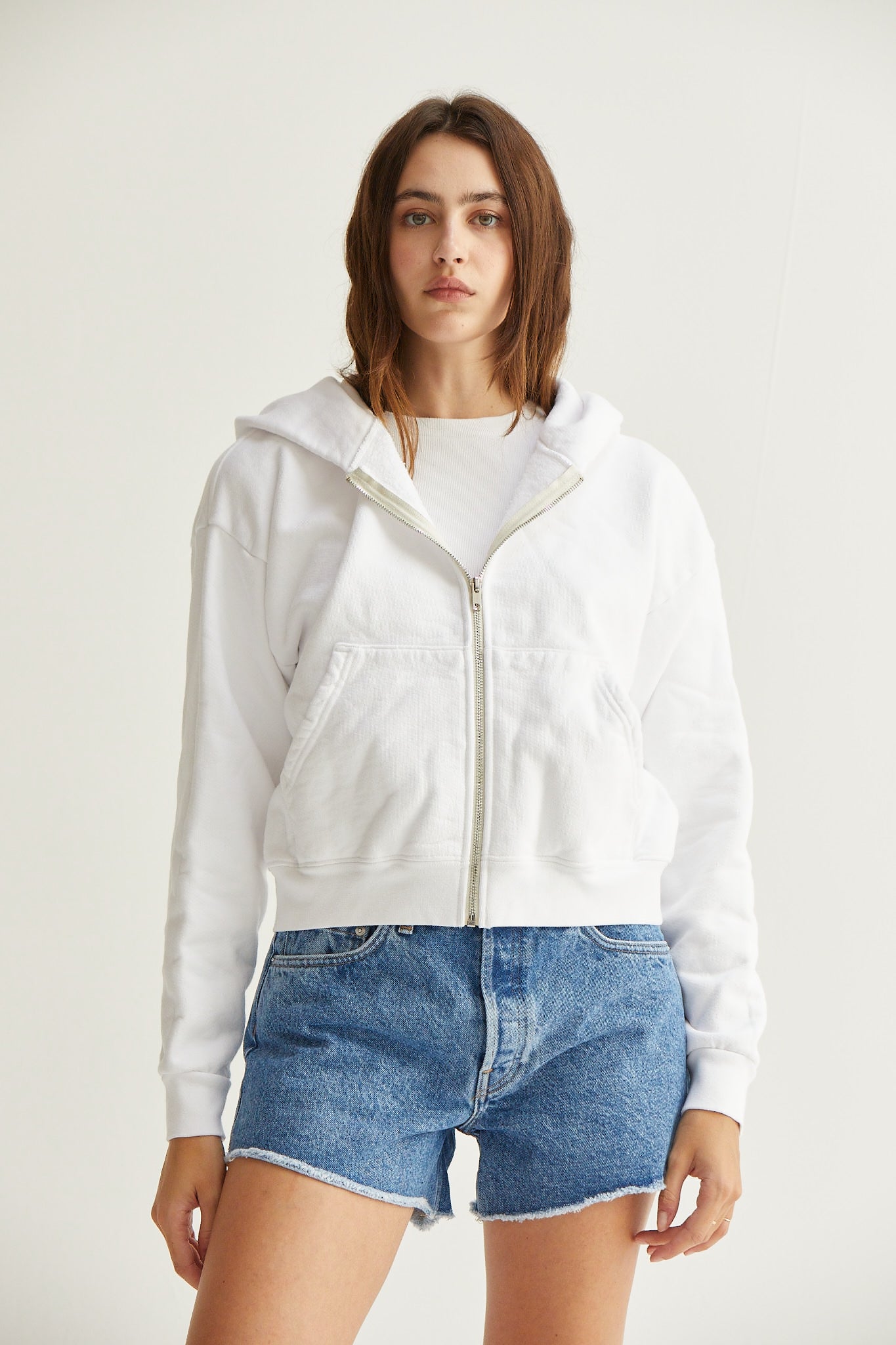 Rosie Cropped Zip-Up Hoodie