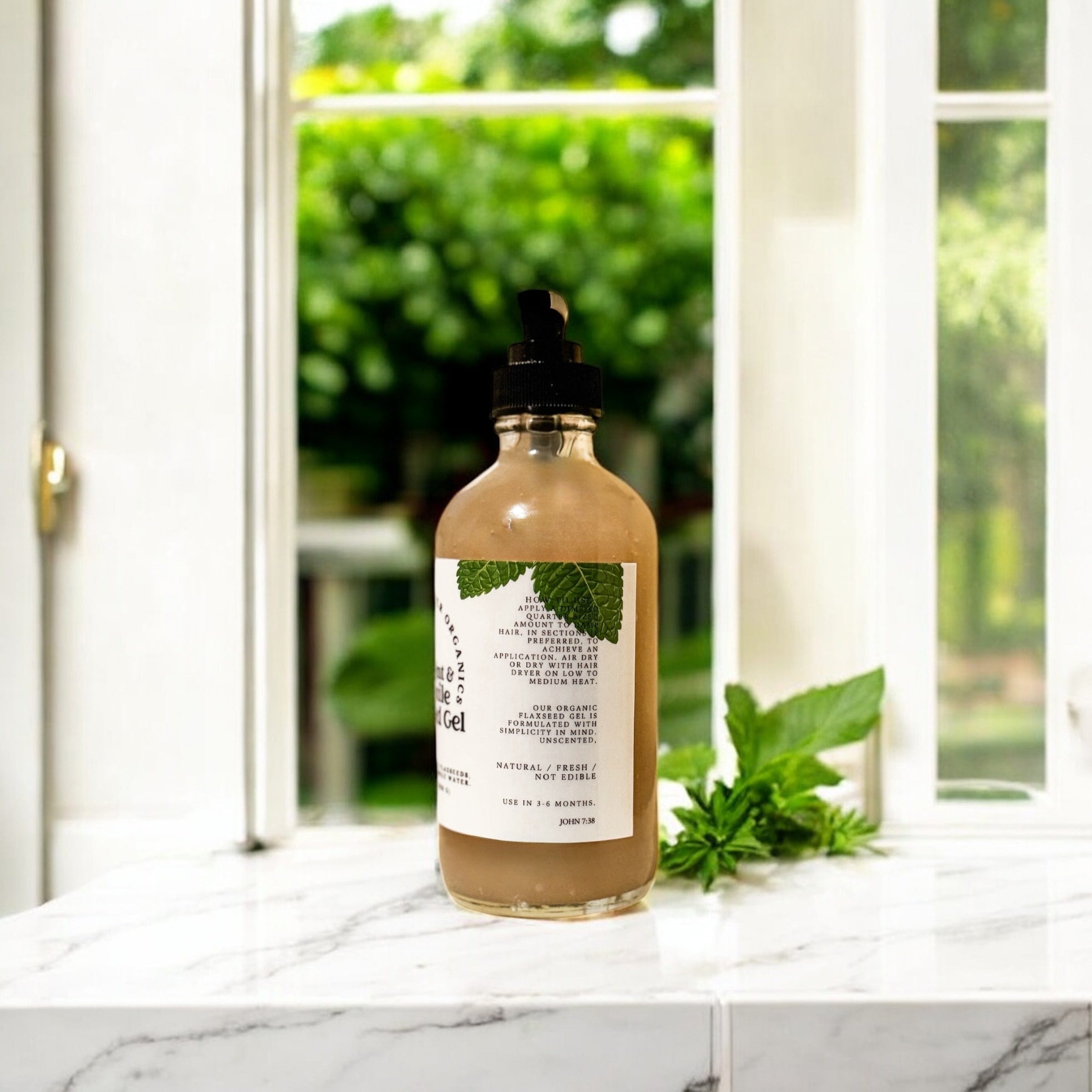 Peppermint and Chamomile Flaxseed Gel for Curly, Wavy, and Coily Hair, Promotes Growth and Soothing - My American Goods