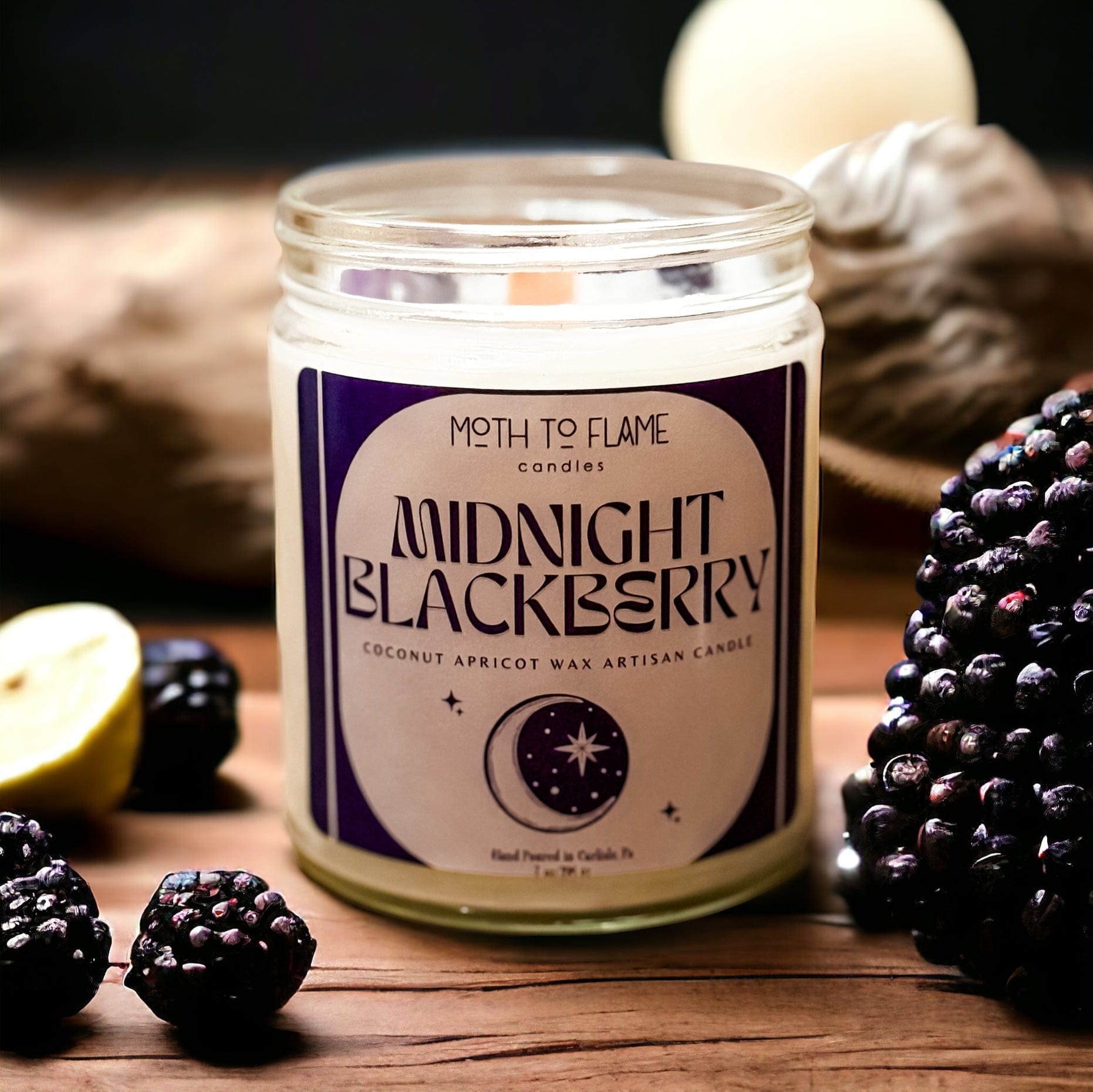 Moth to Flame Candles Container Midnight Blackberry – 7 oz Candle
